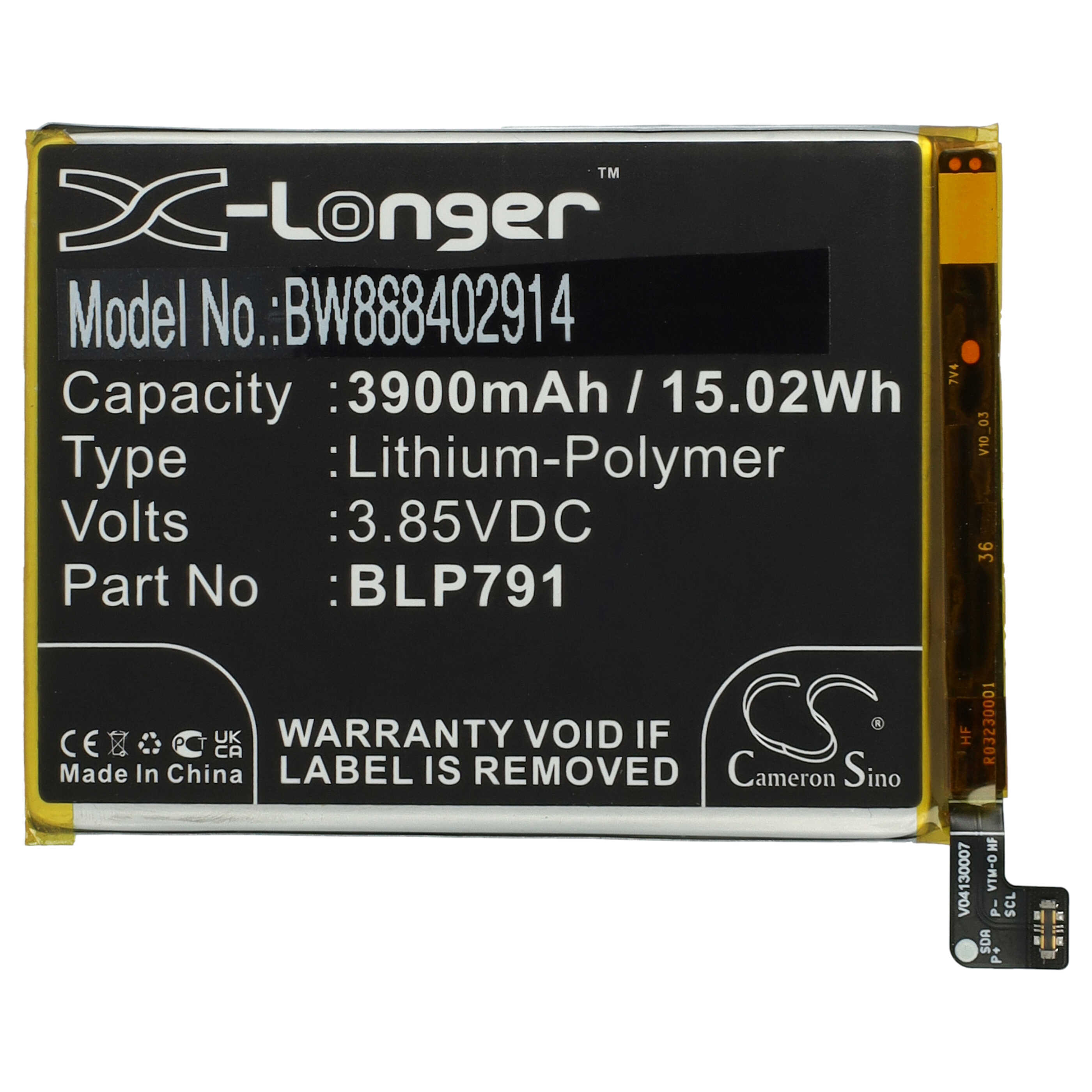 Mobile Phone Battery Replacement for Oppo BLP791 - 3900mAh 3.85V Li-polymer