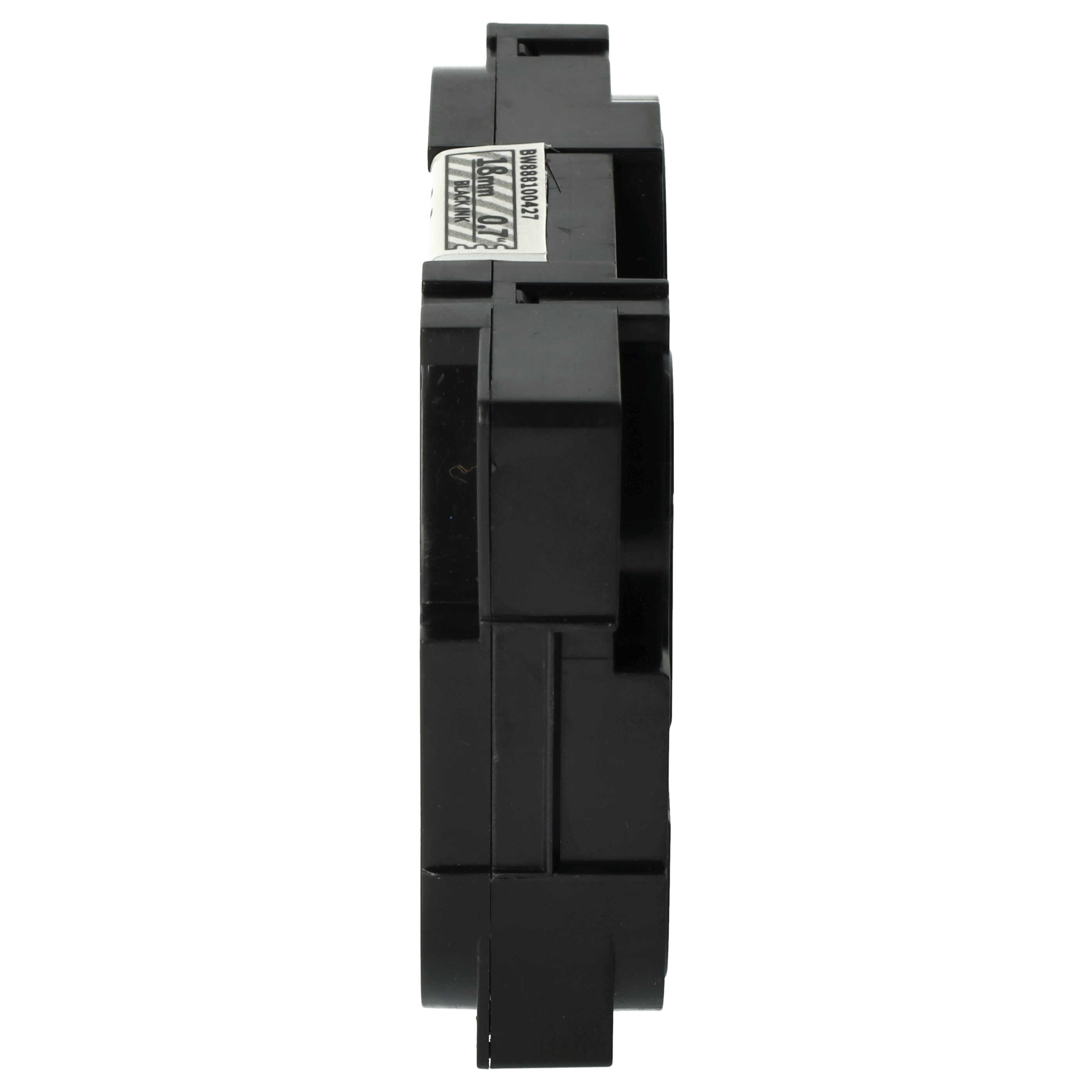 Cassetta nastro sostituisce Brother TZE-S141 per etichettatrice Brother 18mm nero su trasparente, extra forte