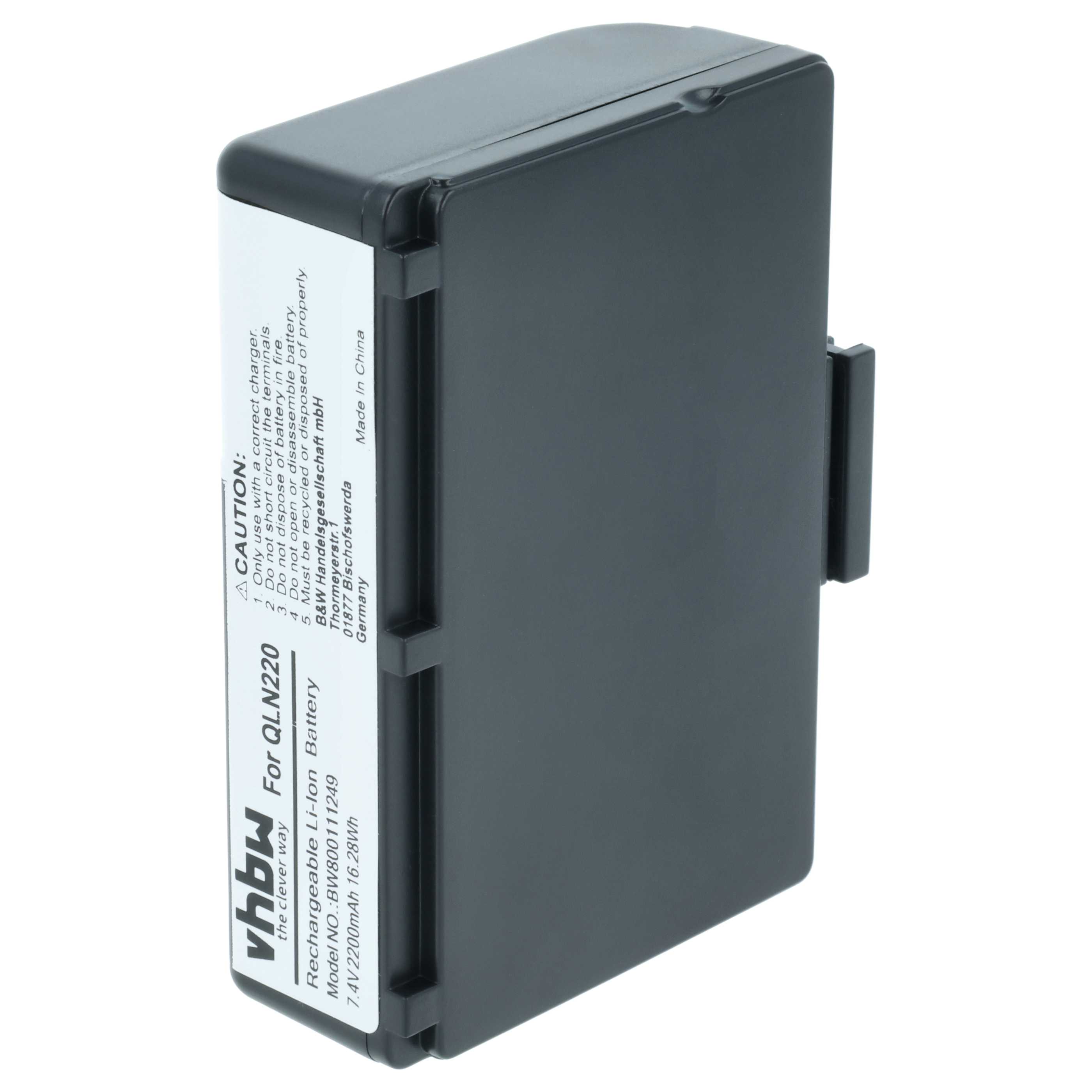 Printer 2x Battery replaces Zebra AT16004, BTRY-MPP-34MA1-01, BTRY-MPP-34MAHC1-01 - 2200 mAh 7.4 V Li-Ion