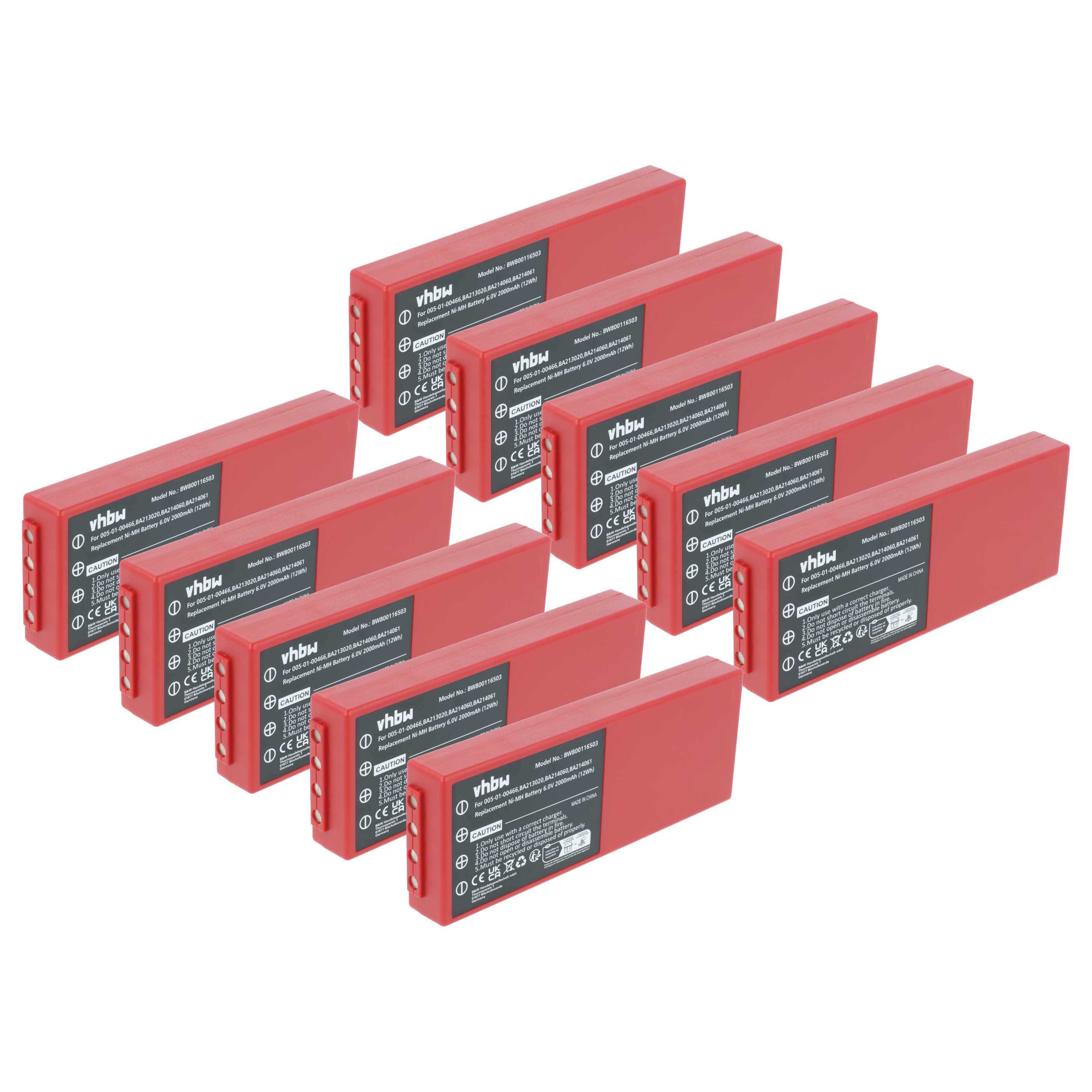 Akku (10 Stück) als Ersatz für HBC 005-01-00466, BA210040 (FuB 10AA), BA210 Steuerung - 2000mAh 6V NiMH