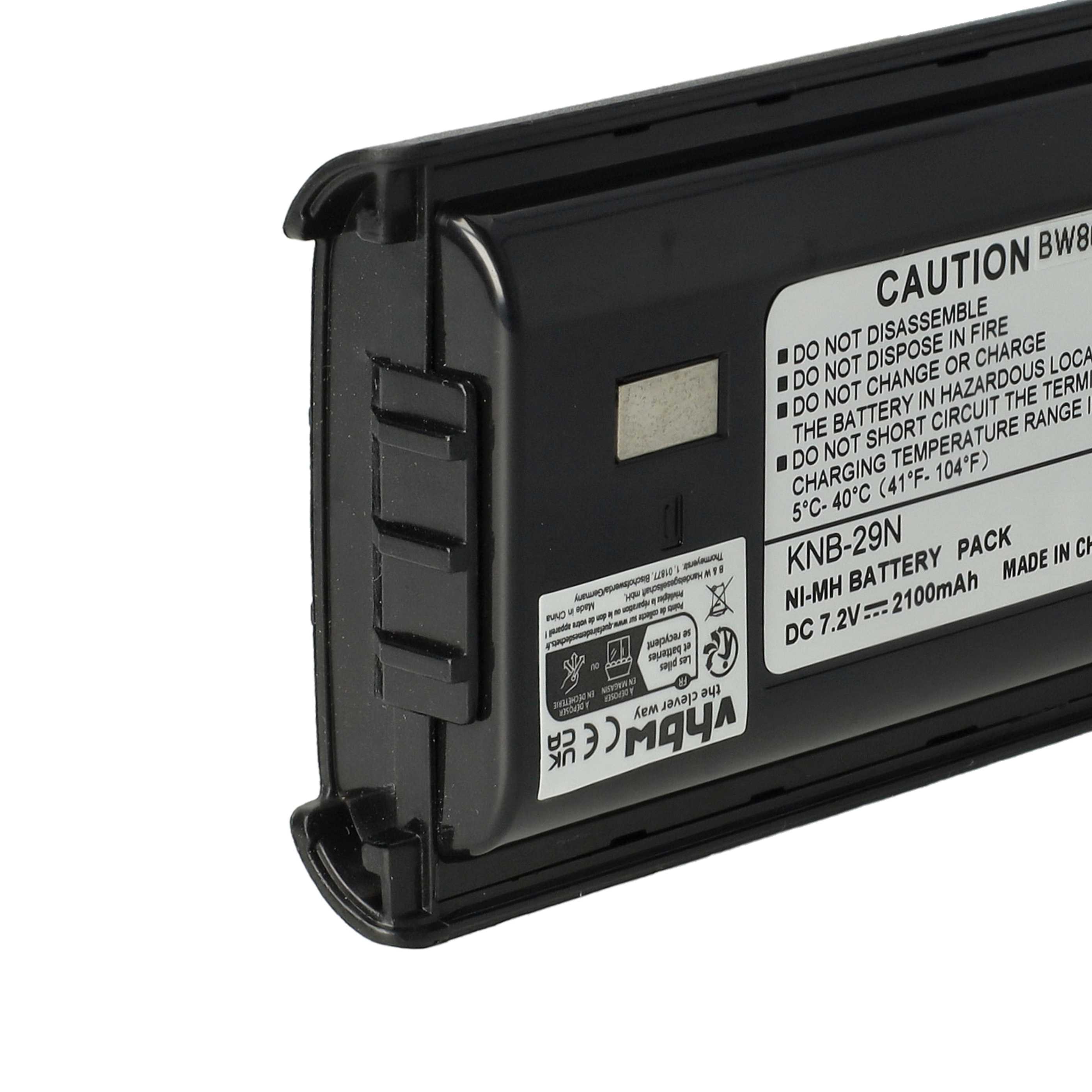 Batteria sostituisce Kenwood BPKNB45LI, BPKNB29MHXT-1, BPKNB29MH per dispositivo radio - 2100mAh 7,2V NiMH