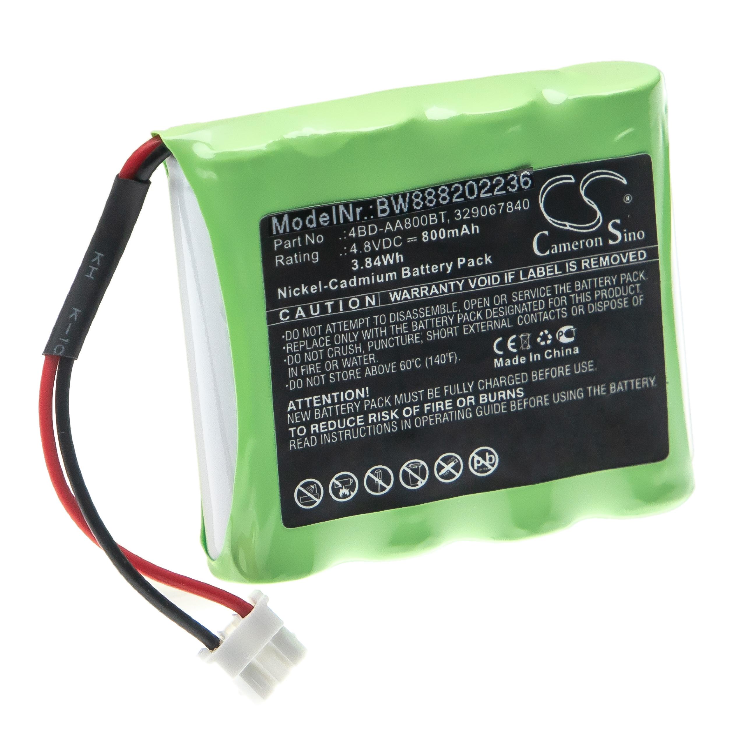Akumulator do oświetlenia awaryjnego zamiennik Schneider 4BD-AA800BT, 329067840 - 800 mAh 4,8 V NiCd