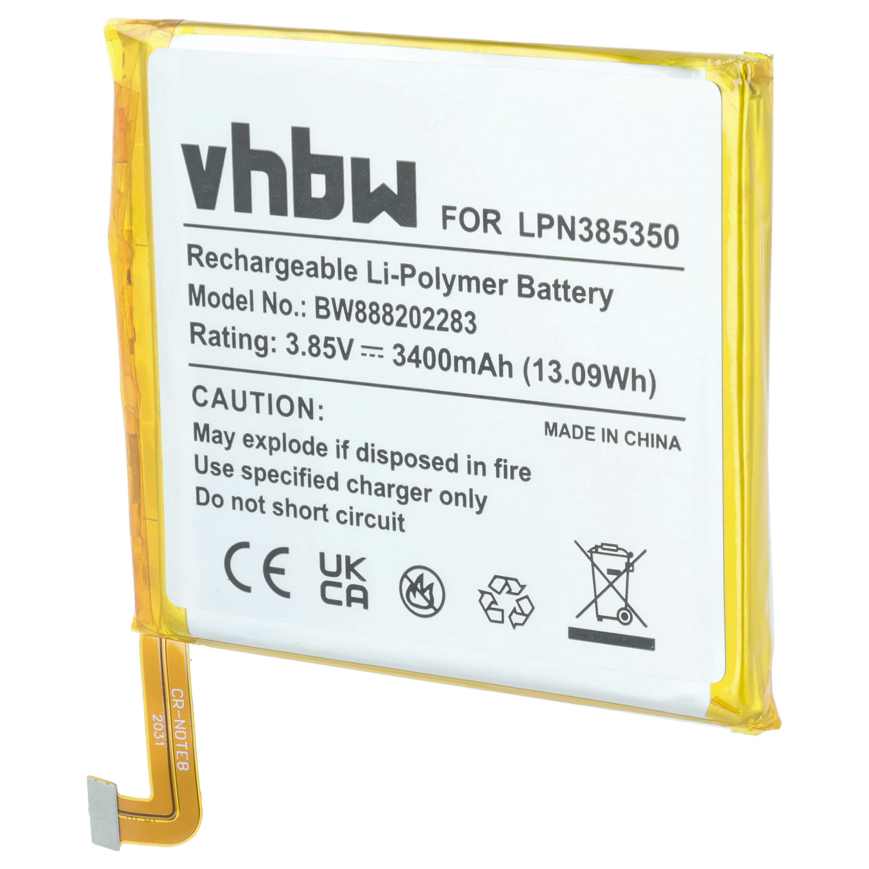 Akumulator do telefonu smartfona zamiennik Crosscall LPN385350 - 3400 mAh 3,85 V LiPo