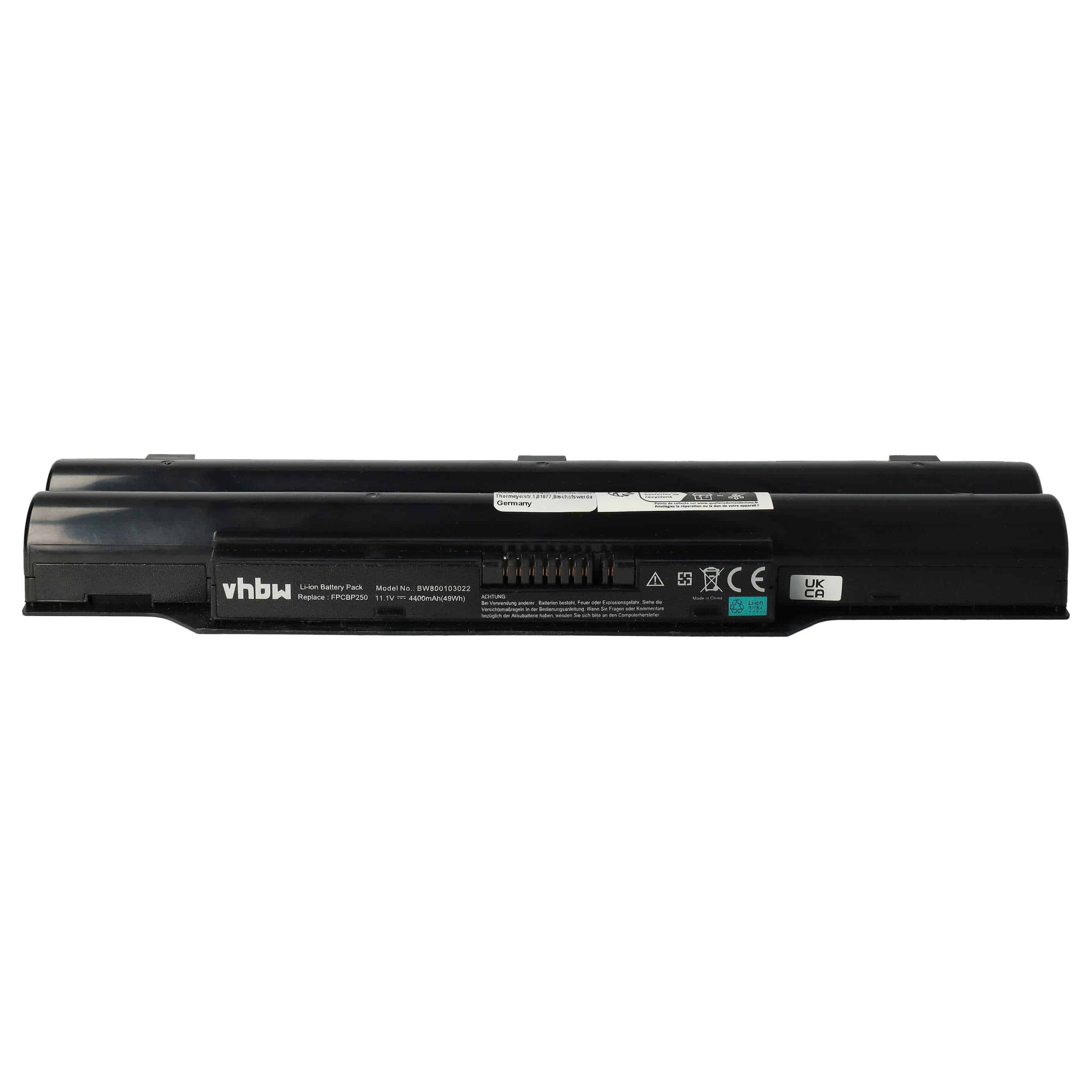 Notebook-Akku als Ersatz für Fujitsu Siemens CP477891-03, CP477891-01 - 4400mAh 11,1V Li-Ion, schwarz