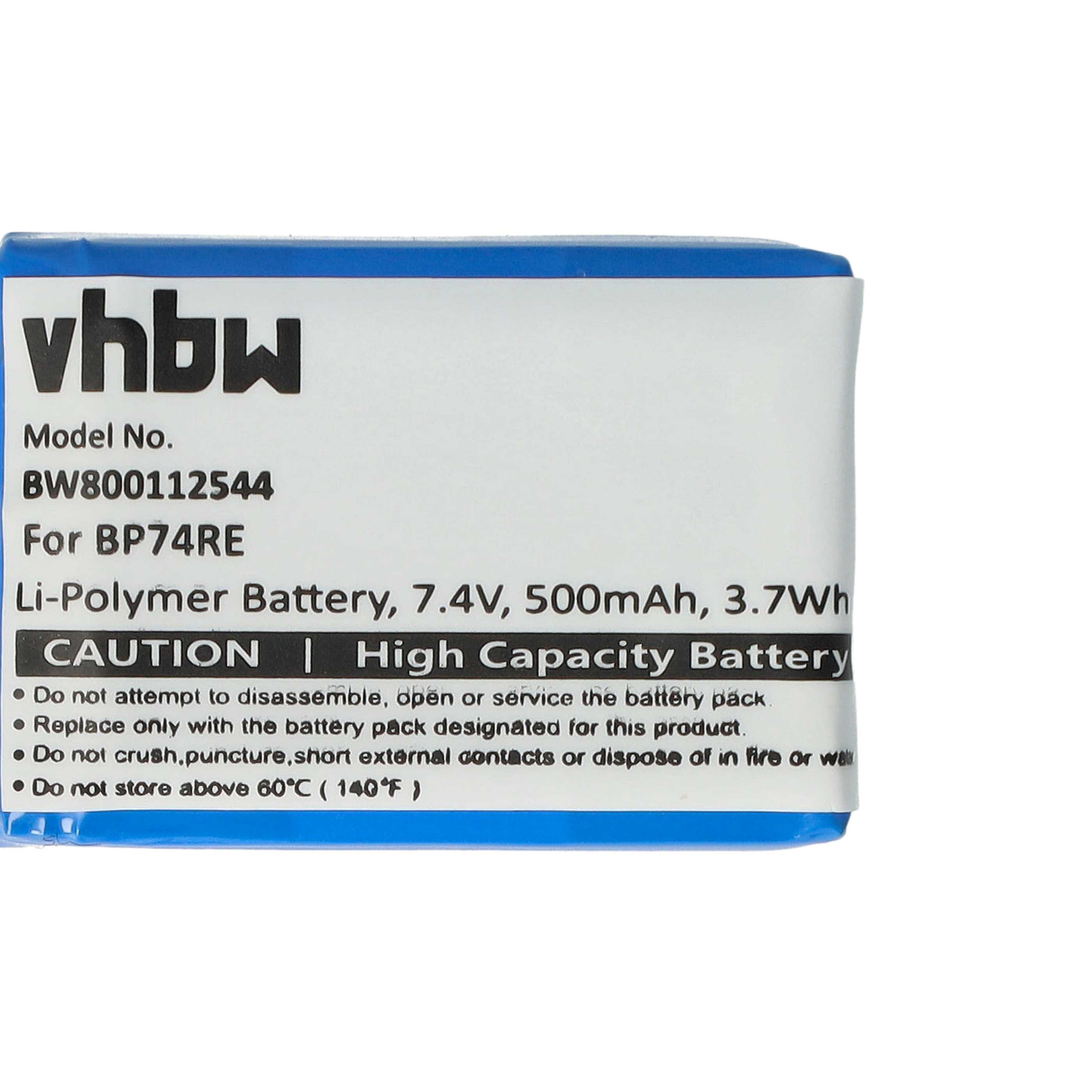 Dog Trainer Battery Replacement for BP74RE - 500 mAh 7.4 V Li-polymer