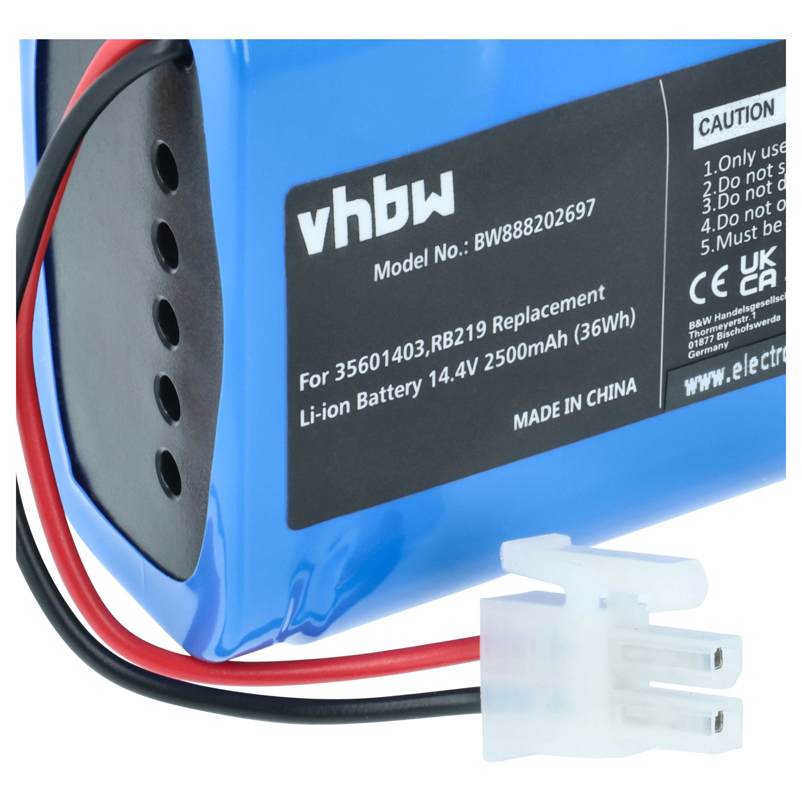 Batteria sostituisce Hoover 35601727, 35601403, RB219, Li-RB226 per robot aspiratore - 2500mAh 14,4V Li-Ion