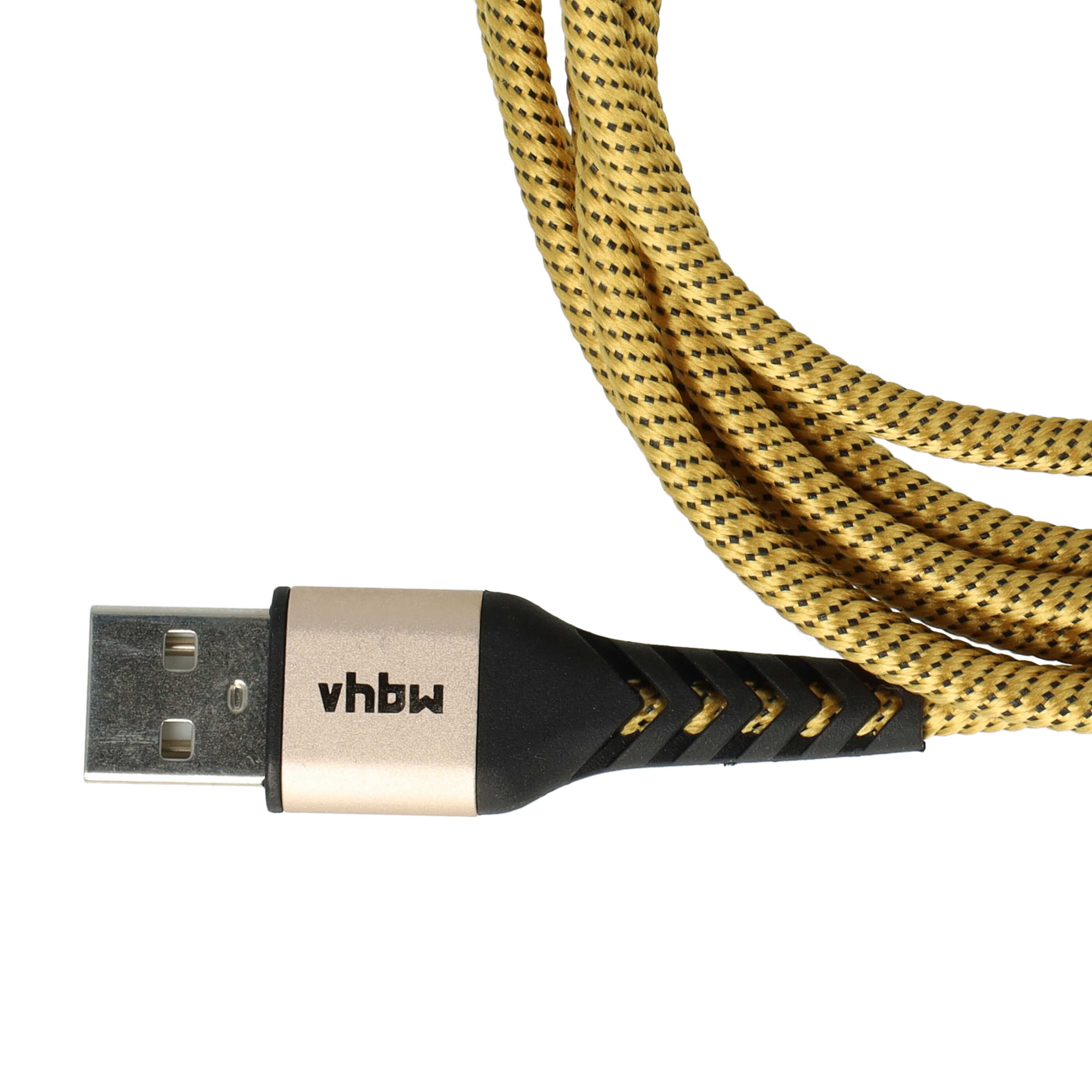 Lightning Cable - USB A suitable for 1.Generation Apple iOS - Yellow Black, 180cm
