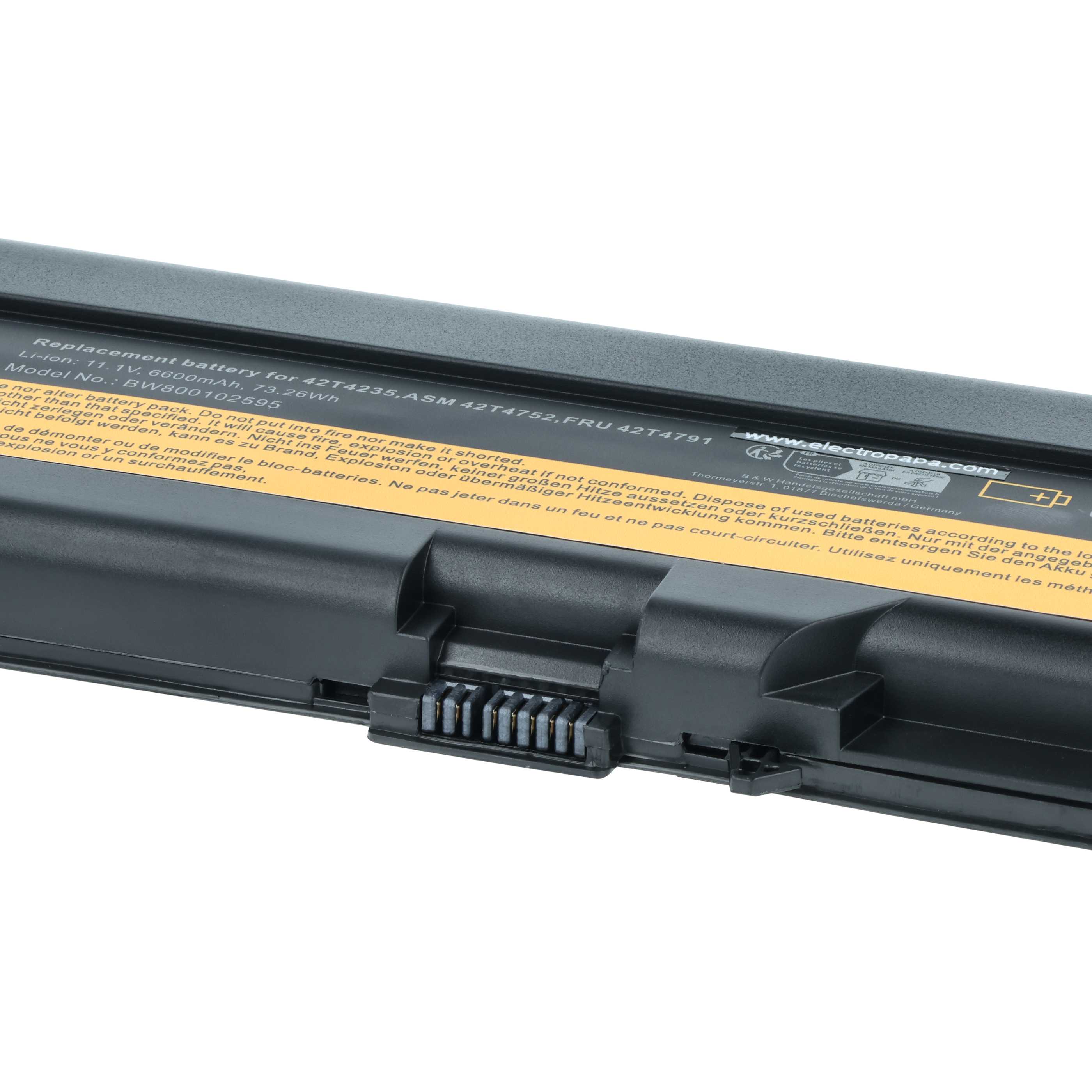 Akumulator do laptopa zamiennik Lenovo 42T4710, 42T4708, 42T4709, 42T4235 - 6600 mAh 10,8 V Li-Ion, czarny
