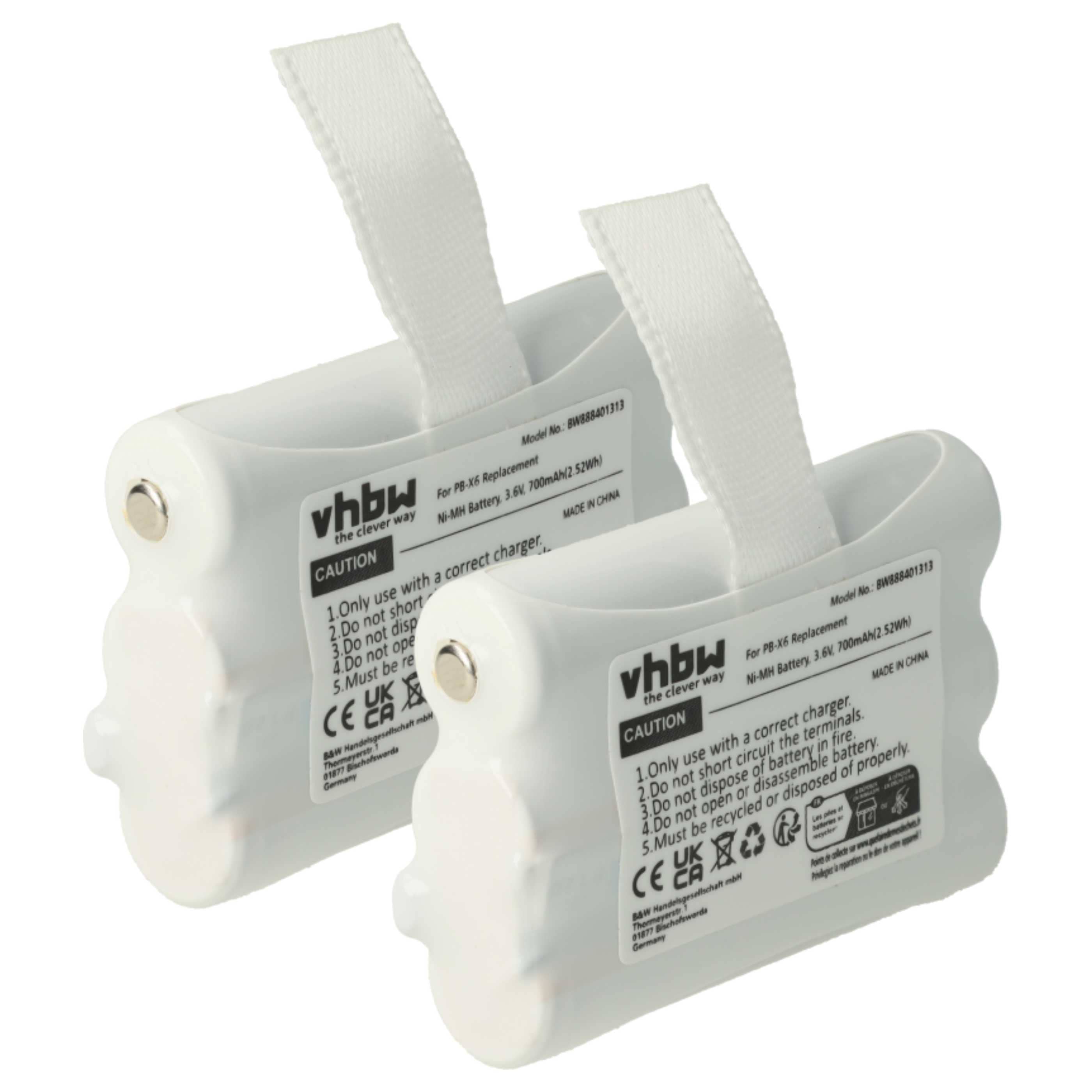 Radio 2x Battery replaces Midland PB-X6 - 700 mAh 3.6 V NiMH