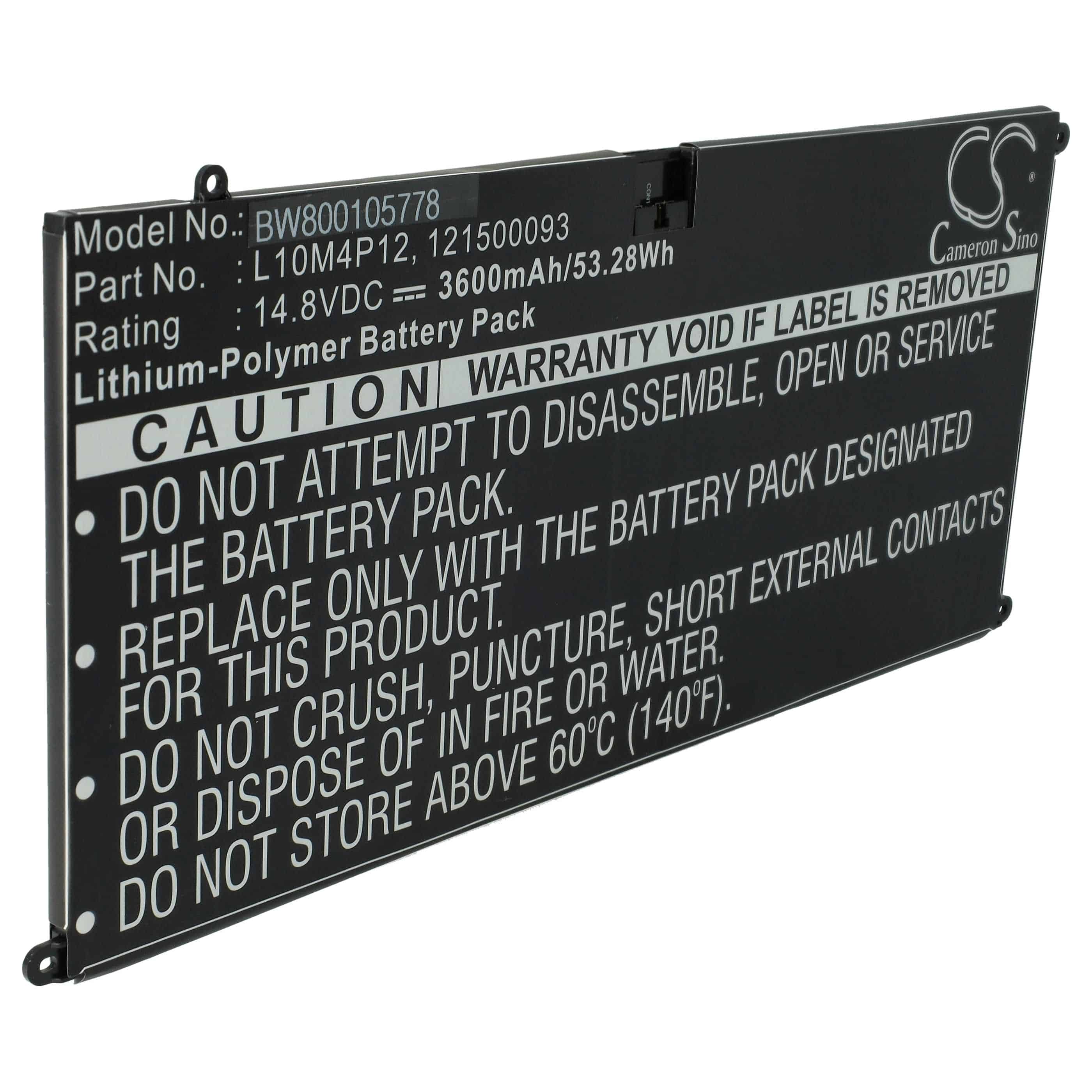 Akumulator do laptopa zamiennik Lenovo L10M4P12, 121500093 - 3600 mAh 14,8 V LiPo, czarny