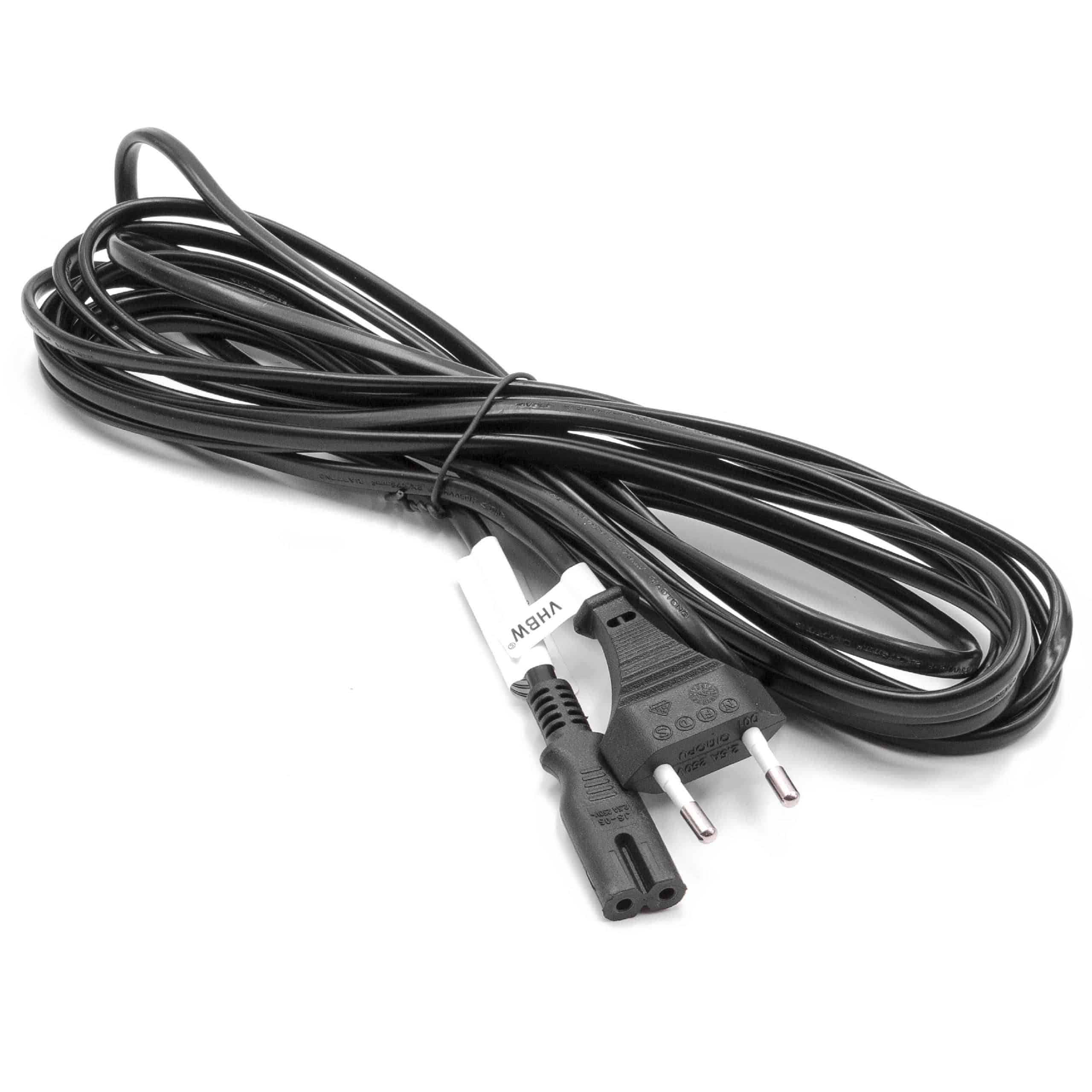 C7 Power Cable Euro Plug suitable for Devices e.g. PC Monitor Computer - 5 m