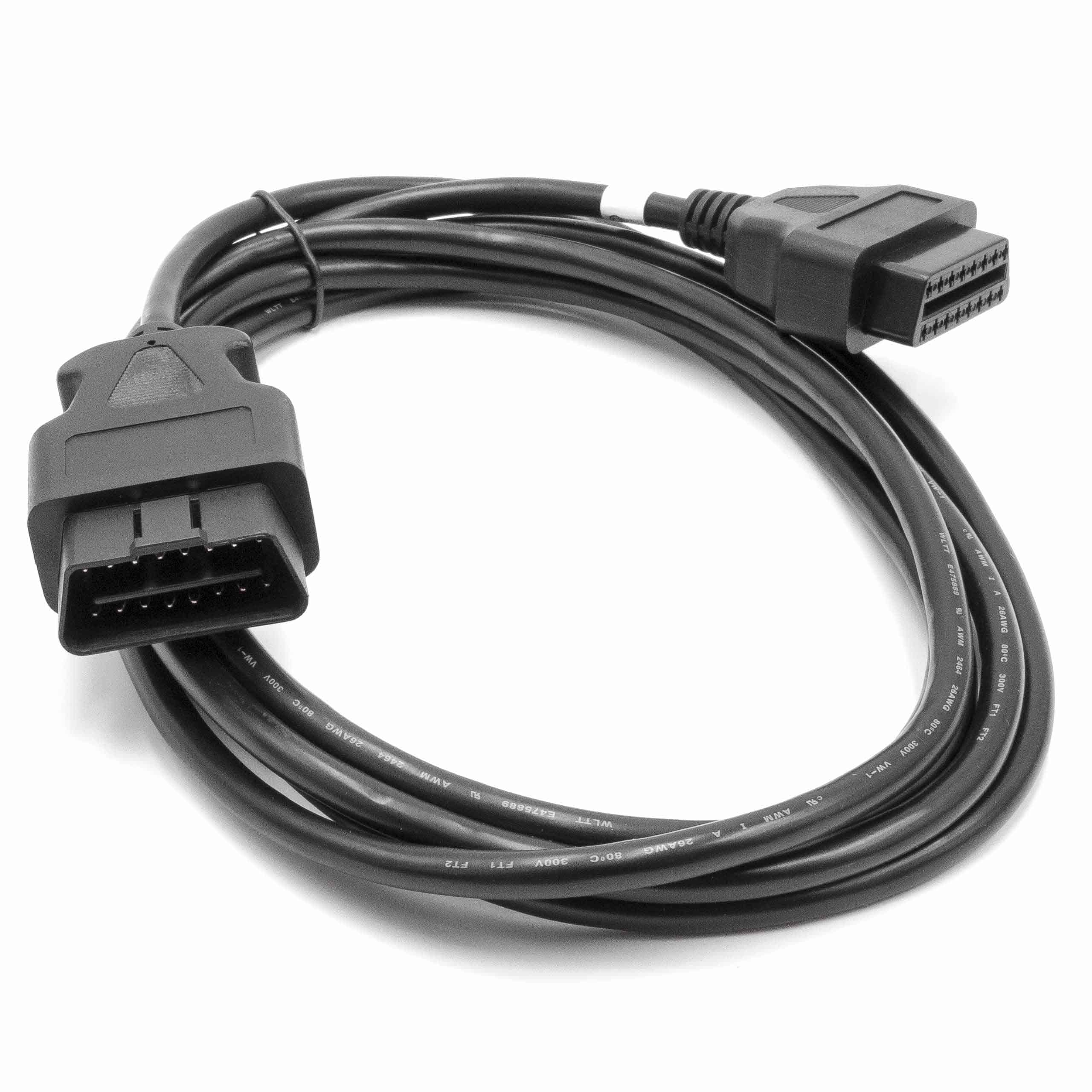 vhbw OBD2 Extension Cable 16 Pin (f) to 16 Pin (m) for Vehicle - 300 cm