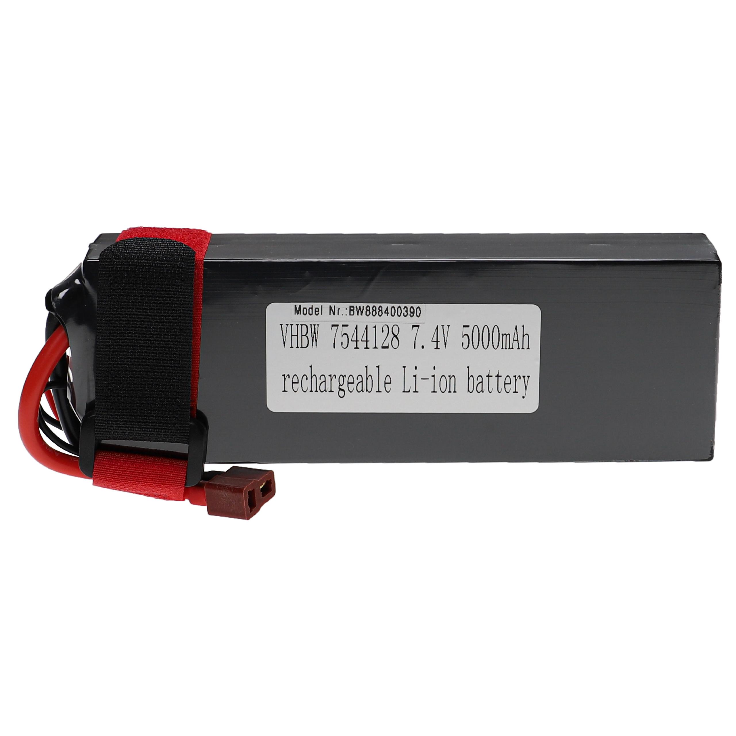Akumulator do modeli zdalnie sterowanych RC - 5000 mAh 7,4 V LiPo, T-wtyczka AWG16
