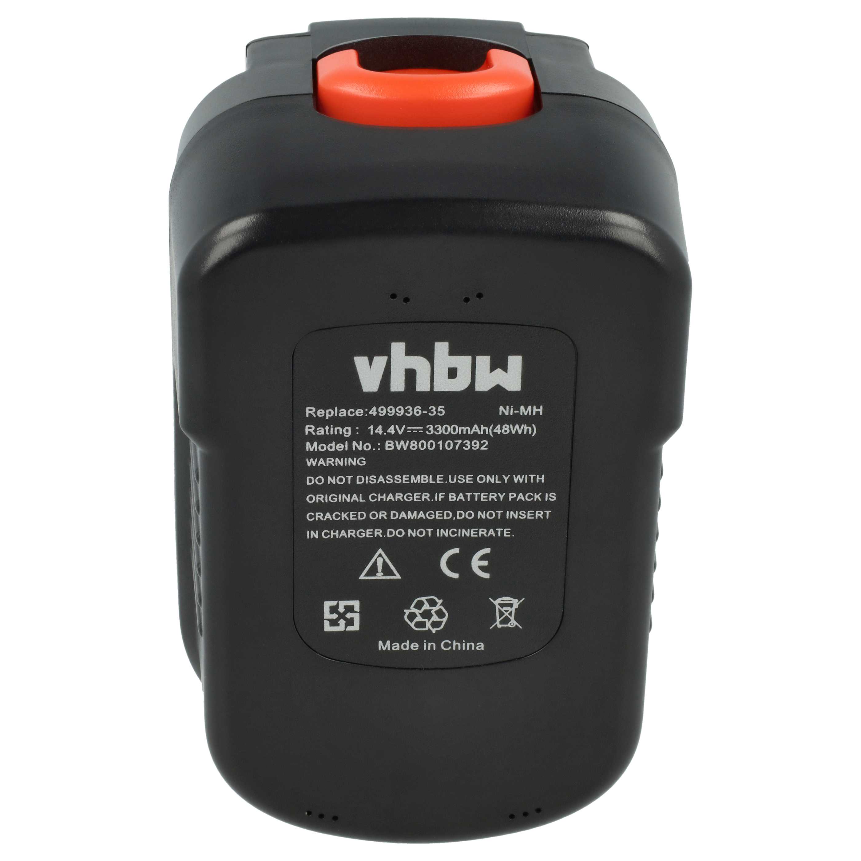 2x Battery replaces Black & Decker A14, 499936-34, 499936-35 Electric Power Tool - 3300 mAh, 14.4 V, NiMH