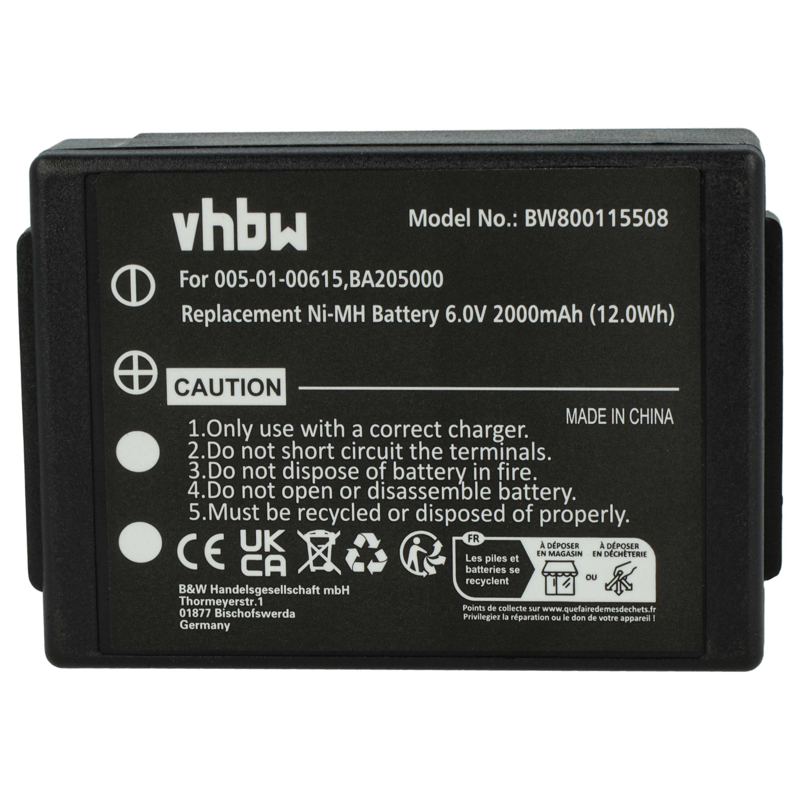 10x Akumulator do zdalnego sterowania zamiennik HBC 005-01-00615, BA205000, BA205030 - 2000mAh 6V NiMH