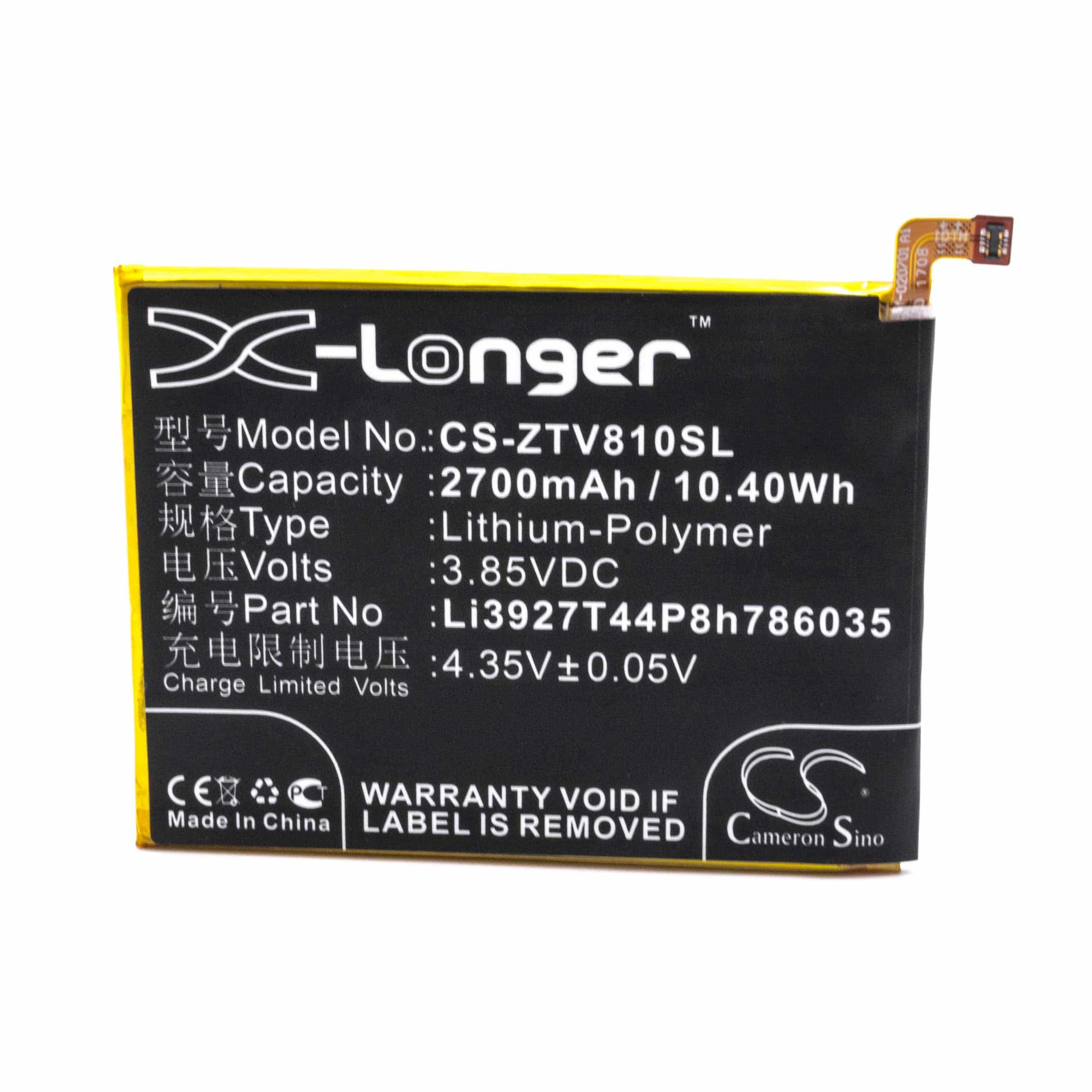 Akumulator do telefonu smartfona zamiennik ZTE Li3927T44P8h786035 - 2700 mAh 3,85 V LiPo