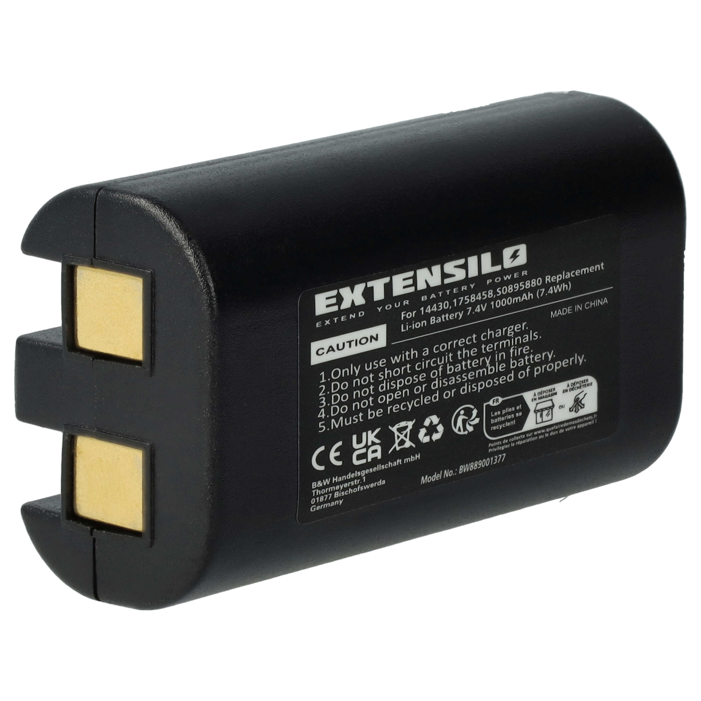 Vhbw 2x Accu Vervangt 3M S0895880 - 650mAh 7,4V Li-Ion Voor Labelprinters & Etiketteermachines
