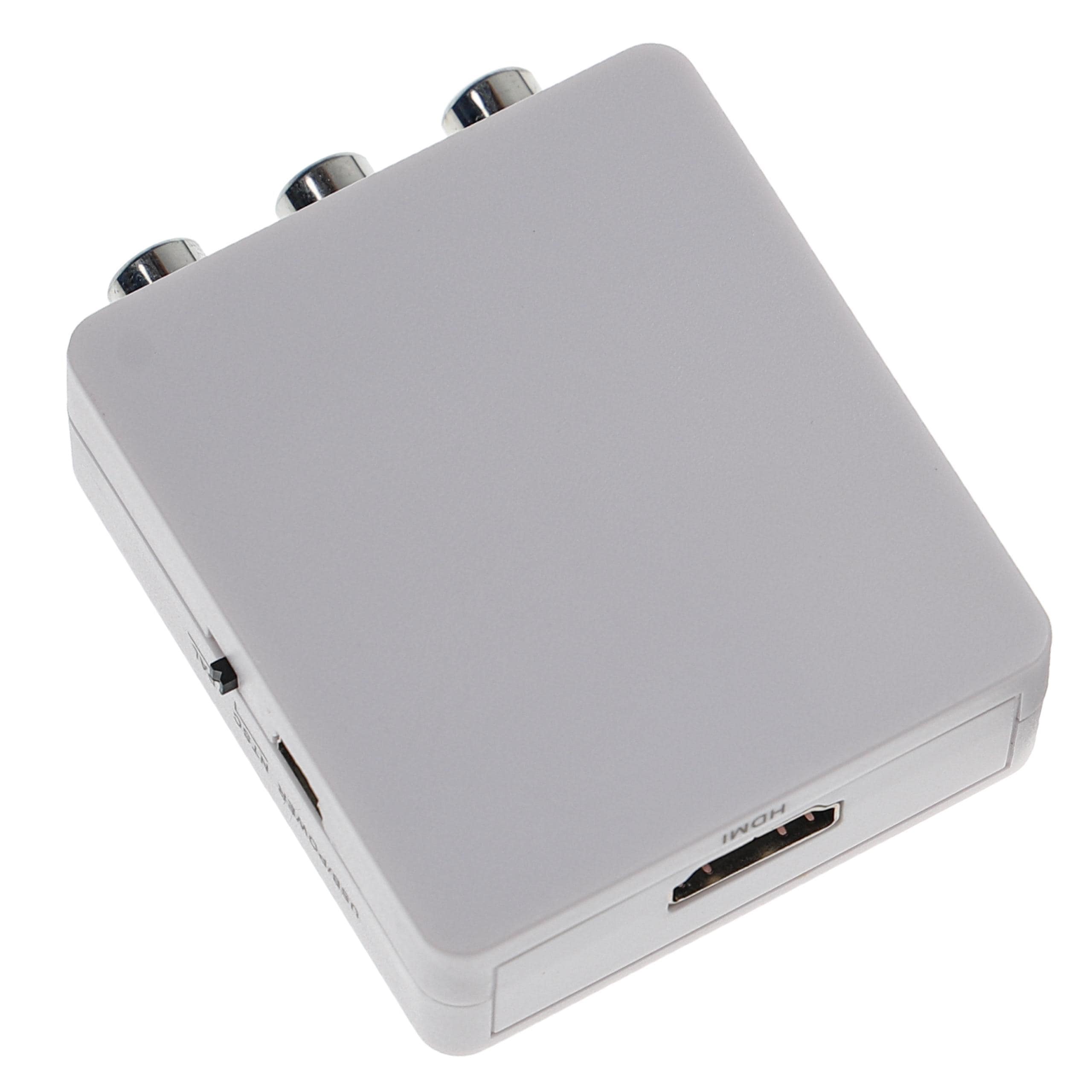 Adapter HDMI na cinch, konwerter AV RCA Composite Audio Video - Z kablem mini USB, biały