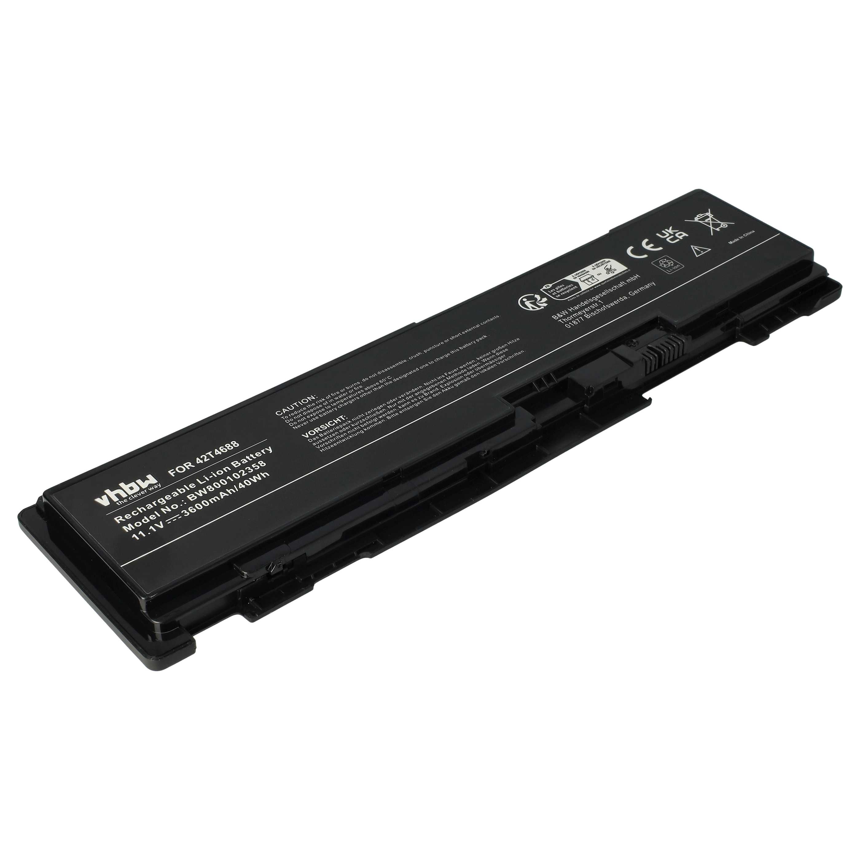 Akumulator do laptopa zamiennik Lenovo 42T4690, 42T4691, 42T4688, 42T4689 - 3600 mAh 11,1 V Li-Ion, czarny