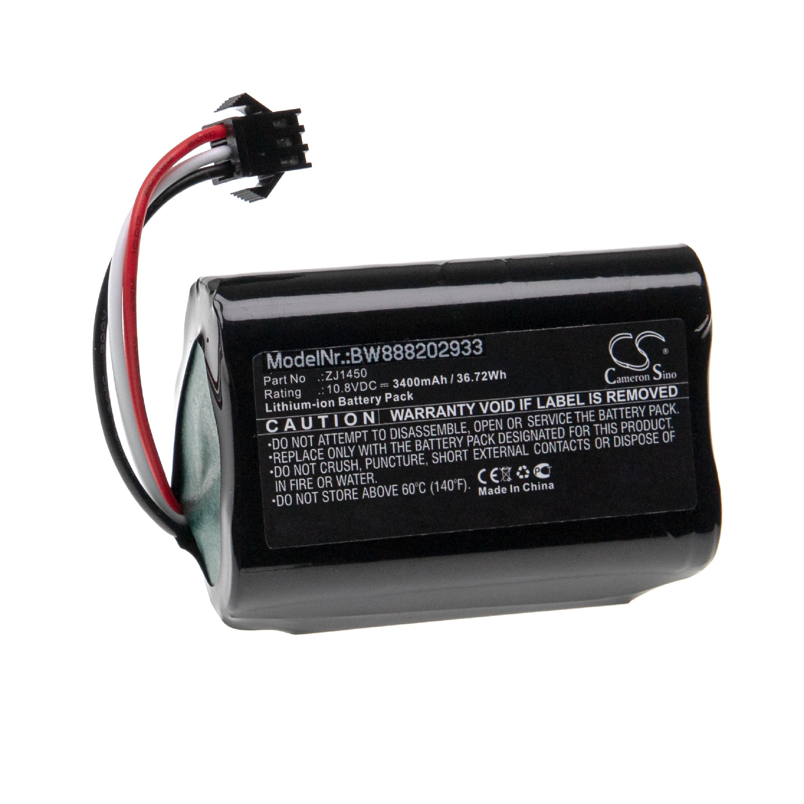 Battery Replacement for Ecovacs ZJ1450, DA60-Darfon for - 3400mAh, 10.8V, Li-Ion