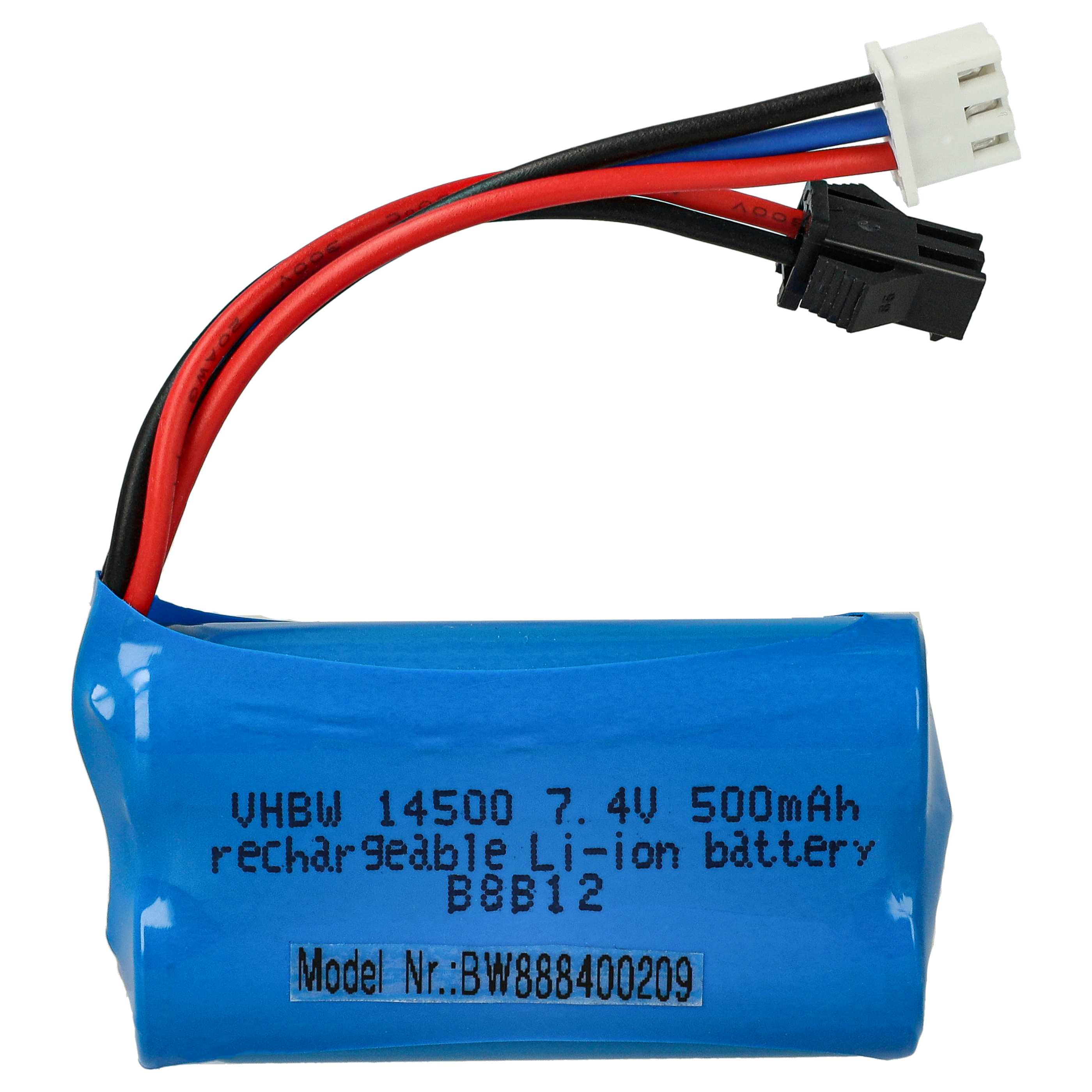 Batterie pour modèle radio-télécommandé - 500mAh 7,4V Li-ion, SM-2P