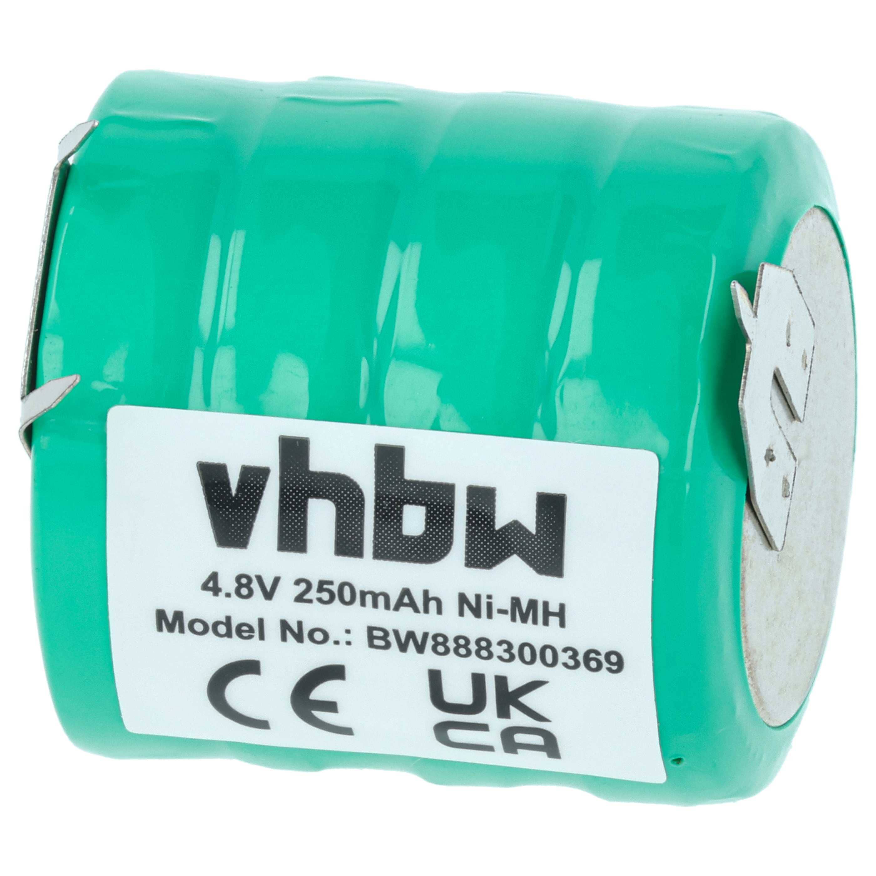Button Cell Battery Type V250H 3 Pins for Model Building Solar Lamps etc. - 250 mAh 4.8 V NiMH