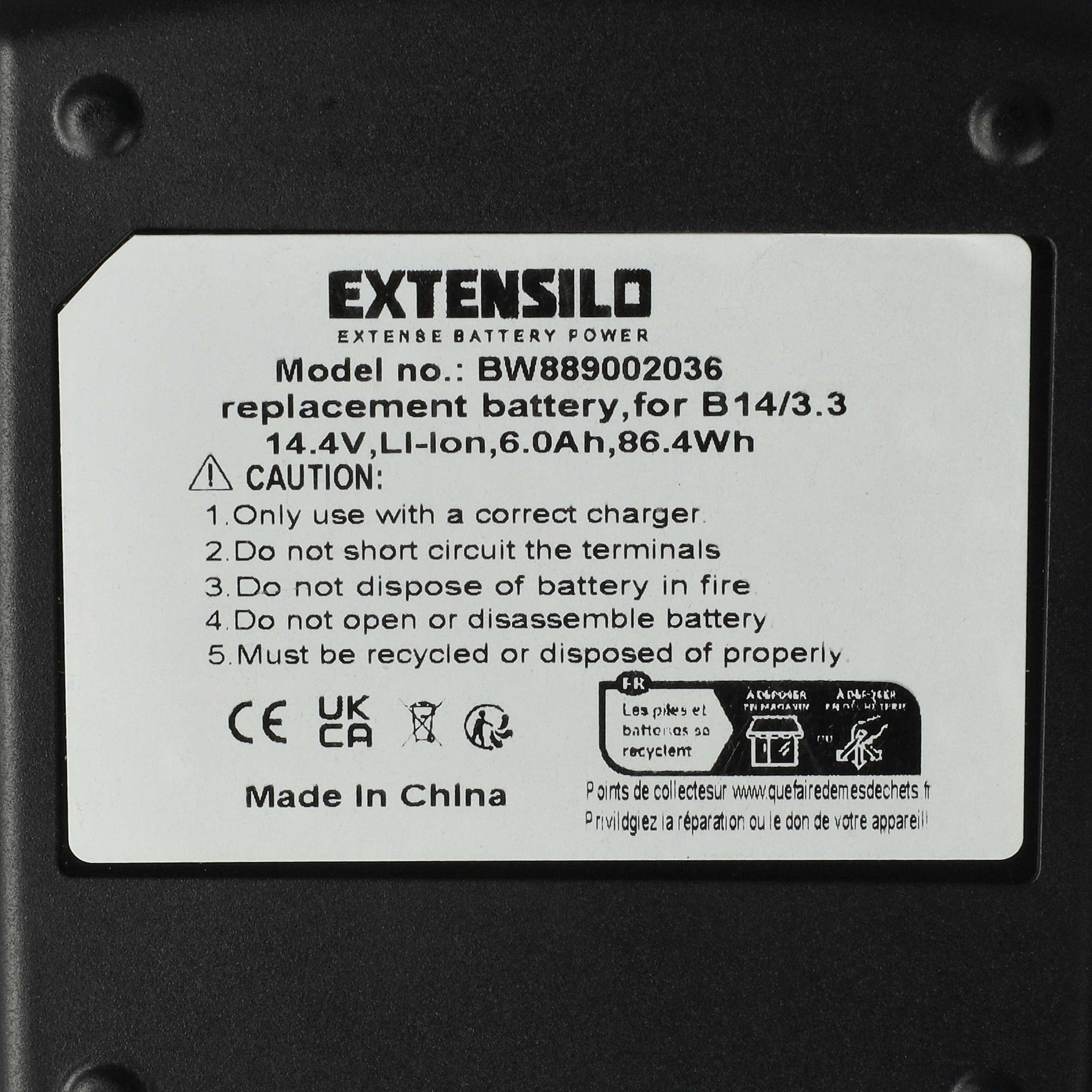 Akku 14,4V als Ersatz für Hilti 429788, B14/3.3, 418263 -6000mAh, Li-Ion