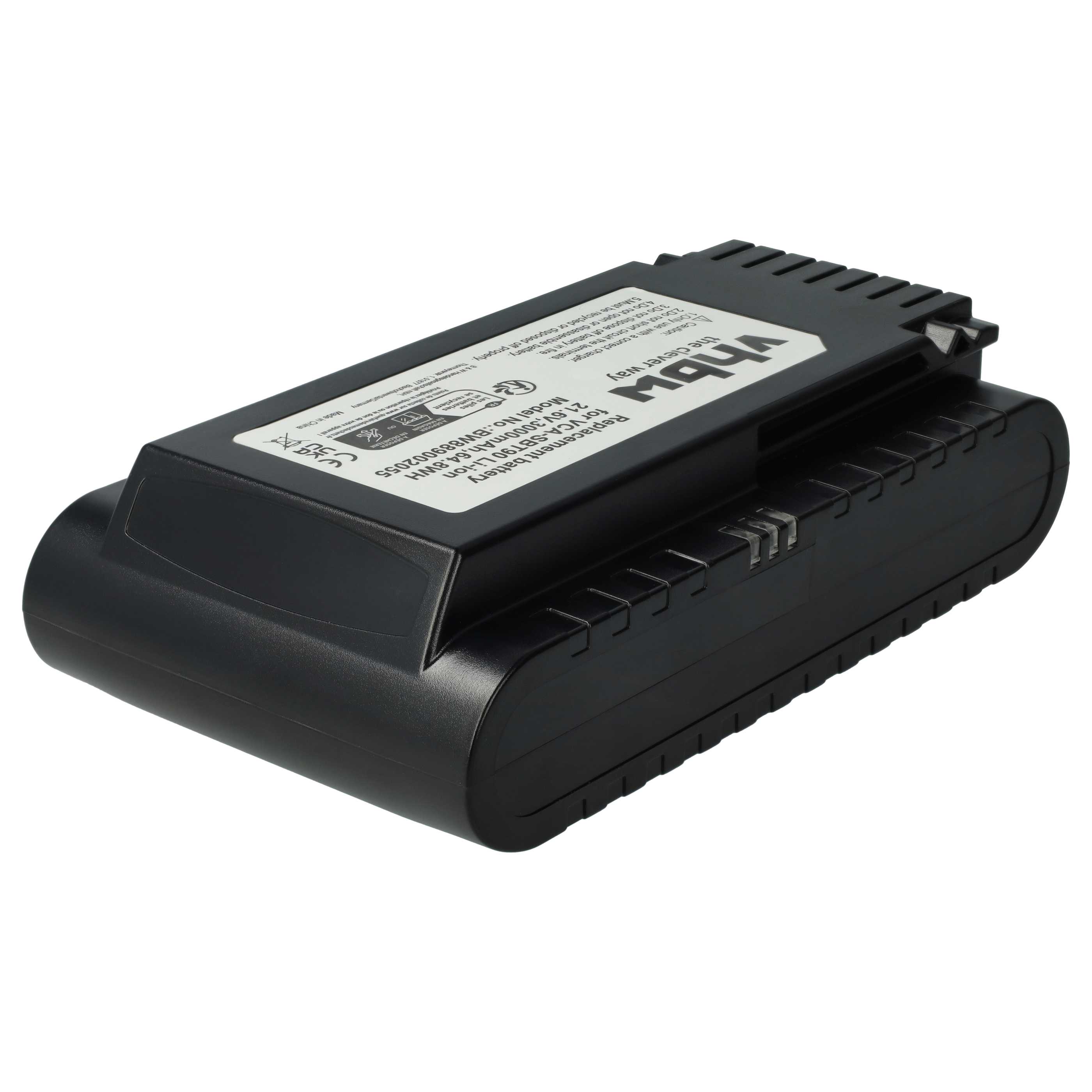 Batterie remplace Samsung VCA-SBT90E, VCA-SBT90, DJ96-00221A pour aspirateur - 3000mAh 21,6V Li-ion