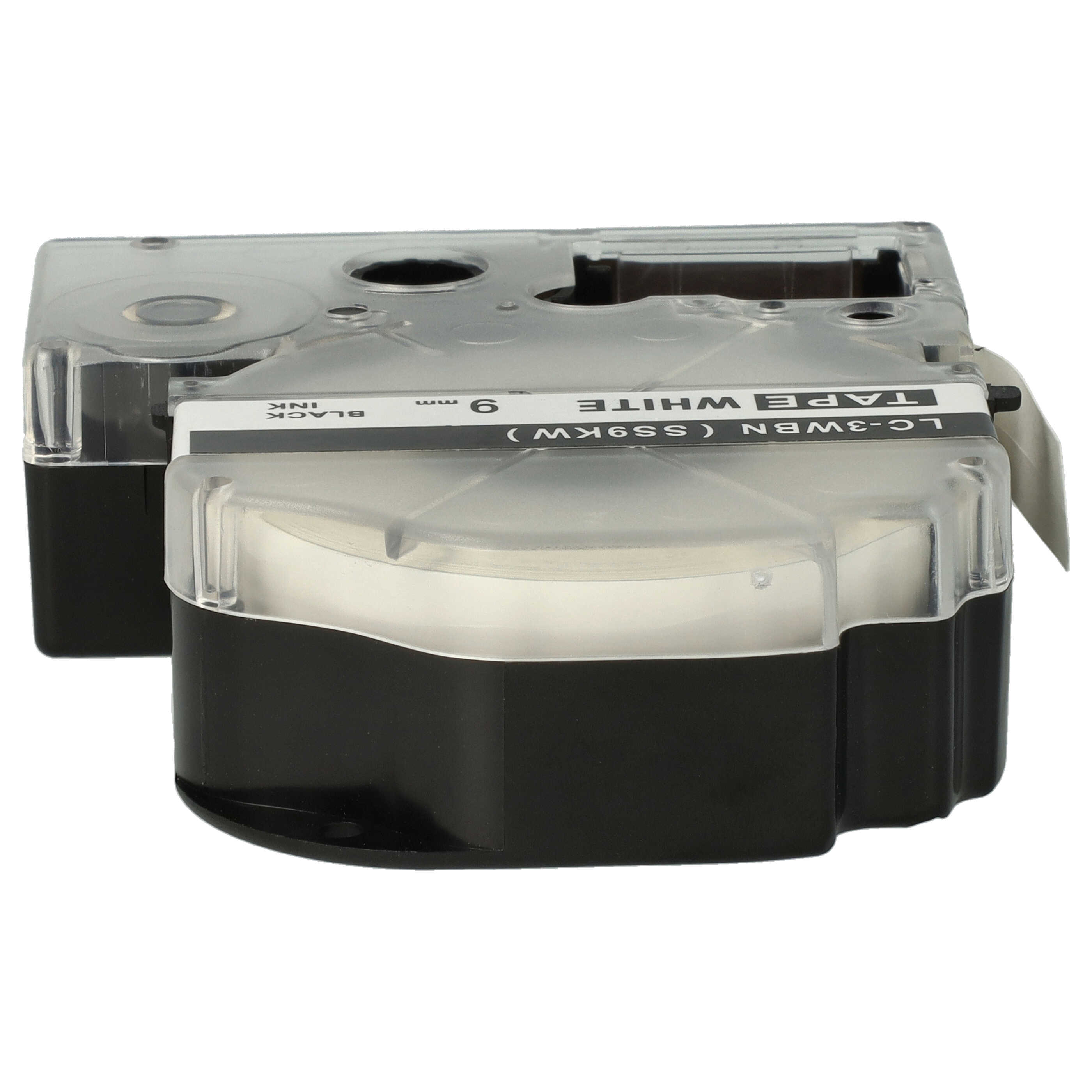 50x Label Tape replaces Casio XR-18WE, XR-18WE1 - 18 mm Black to White