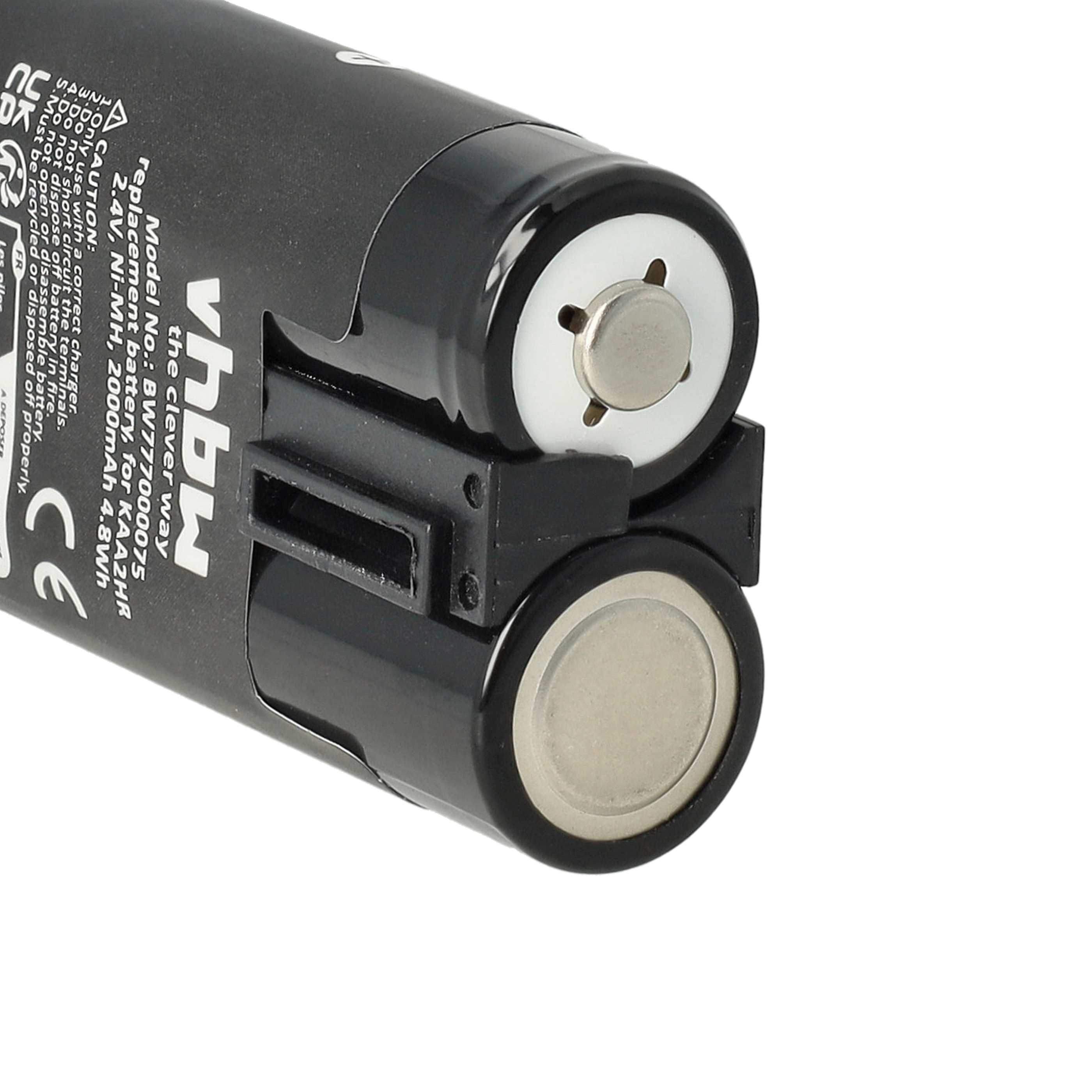 Battery replaces Kodak KAA2HR - 2000mAh, 2.4V, NiMH