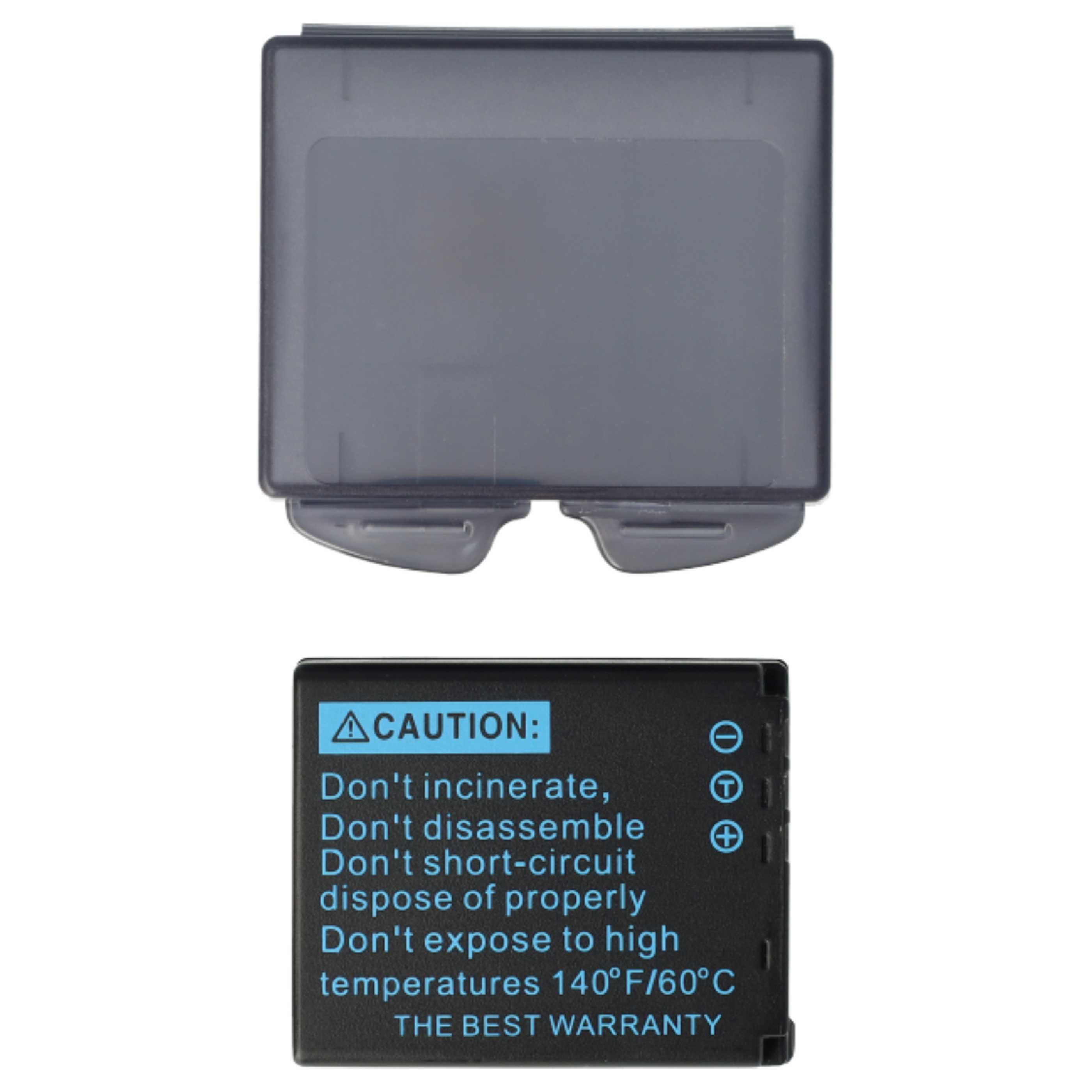 2x Battery suitable for Panasonic Lumix DMC-TZ1, DMC-TZ2, DMC-TZ3, DMC-TZ4, DMC-TZ5 - 650mAh, 3.6V, Li-Ion