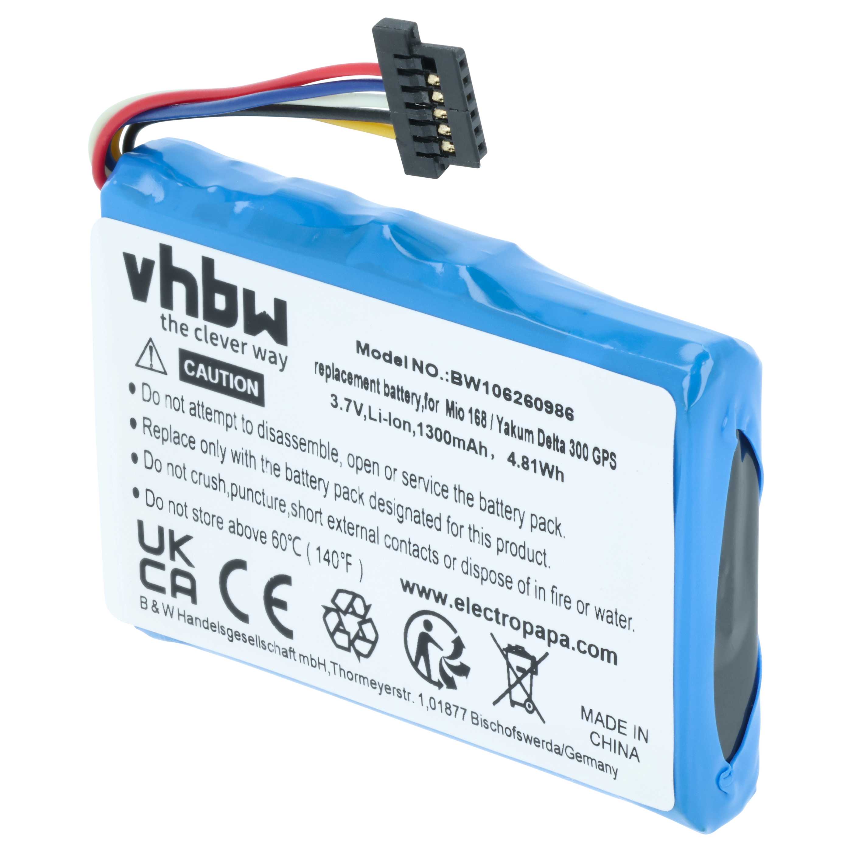 Akumulator do nawigacji GPS zamiennik Mitac Mio E3MIO2135211 - 1300 mAh 3,7 V Li-Ion