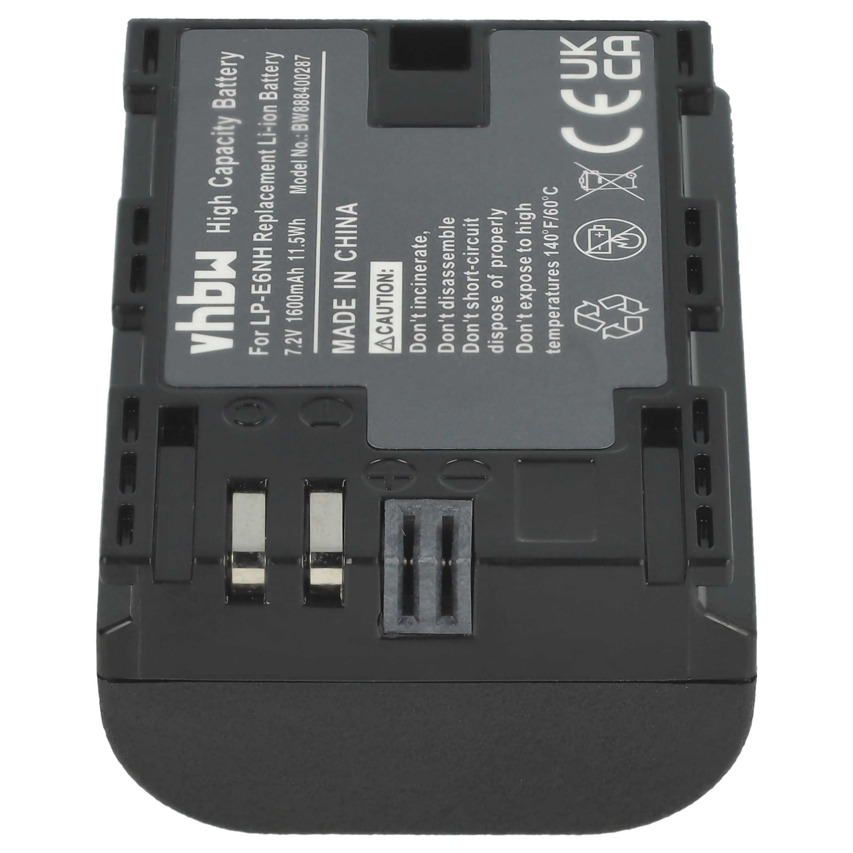 Battery replaces Canon LP-E6, LP-E6NH - 1600mAh, 7.2V, Li-Ion