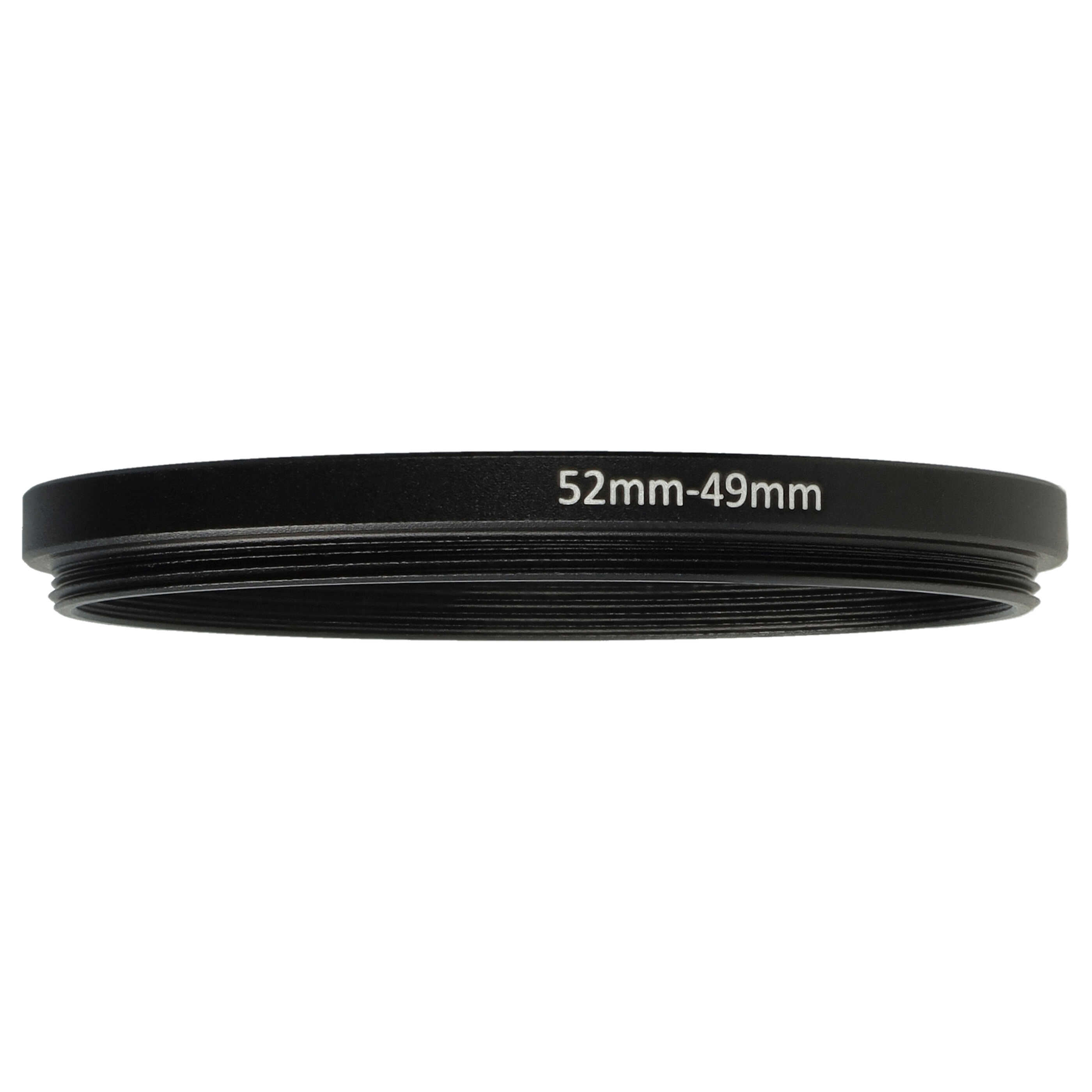 Anillo adaptador Step Down de 52 mm a 49 mm para objetivo de la cámara - Adaptador de filtro, metal, negro