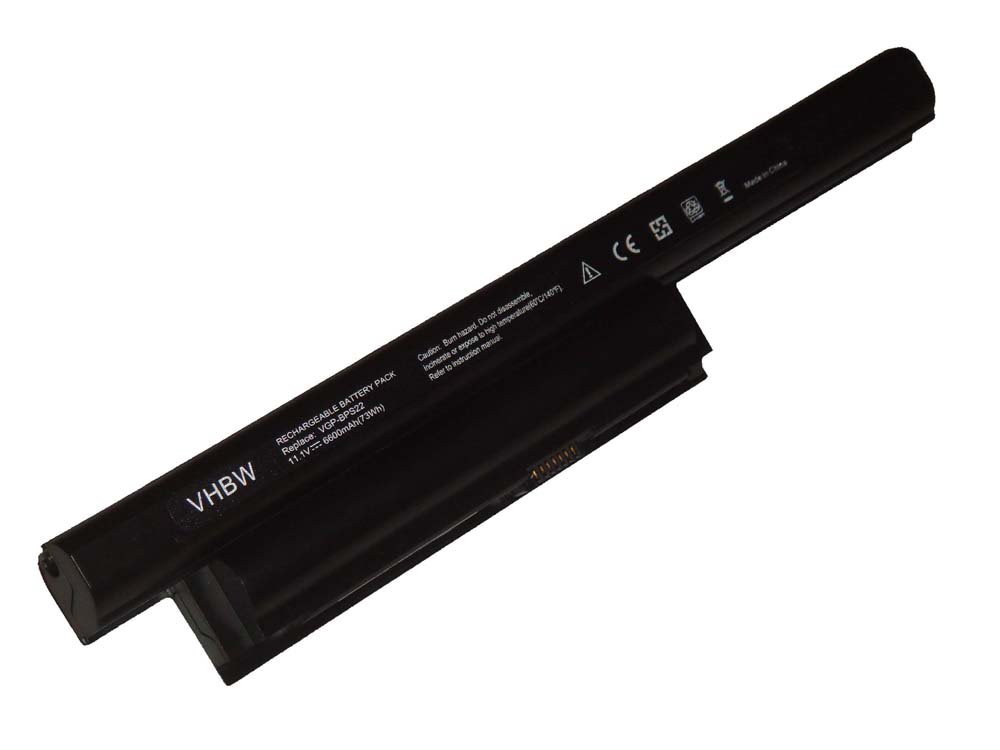 Notebook Battery Replacement for Sony VGP-BPS22 - 6600mAh 11.1V Li-Ion, black