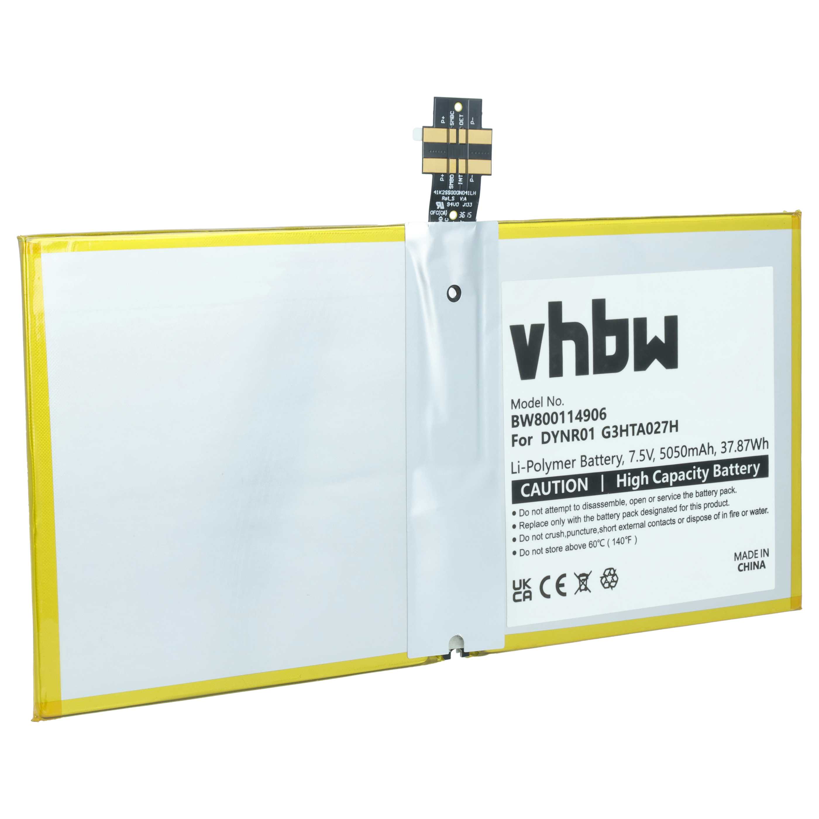 Batteria per tablet sostituisce Microsoft G3HTA027H, DYNR01 - 5050mAh 7,5V Li-Poly