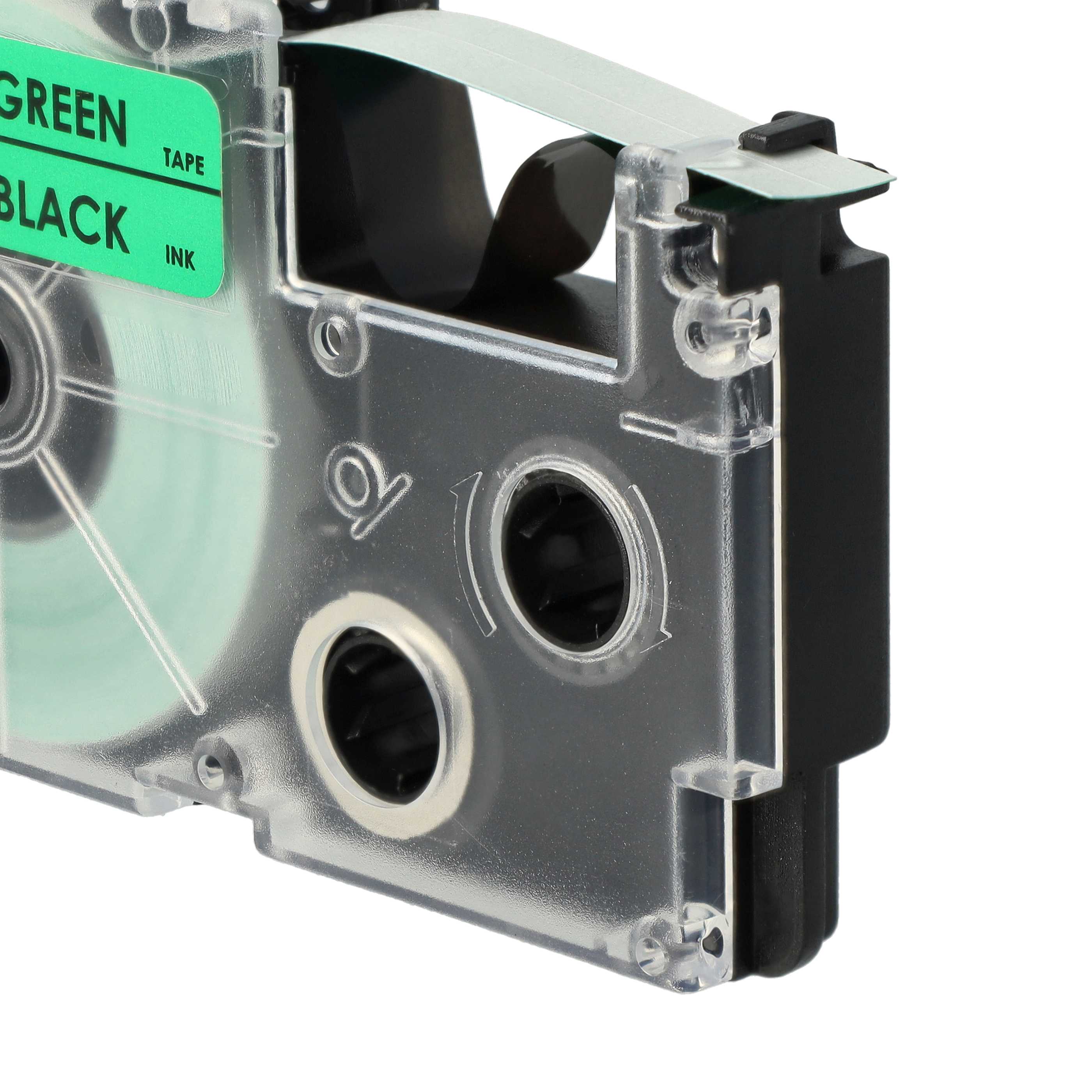 Label Tape replaces Casio XR-9GN1, XR-9GN - 9 mm Black to Green