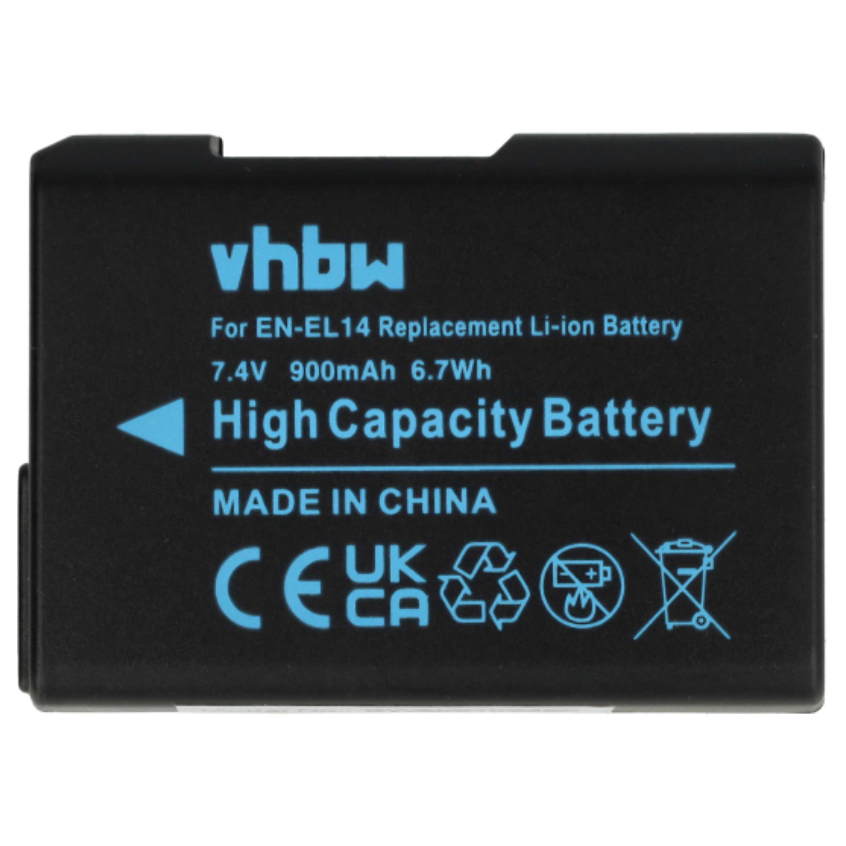 3x Battery replaces Nikon EN-EL14 - 950mAh, 7.2V, Li-Ion with Info Chip