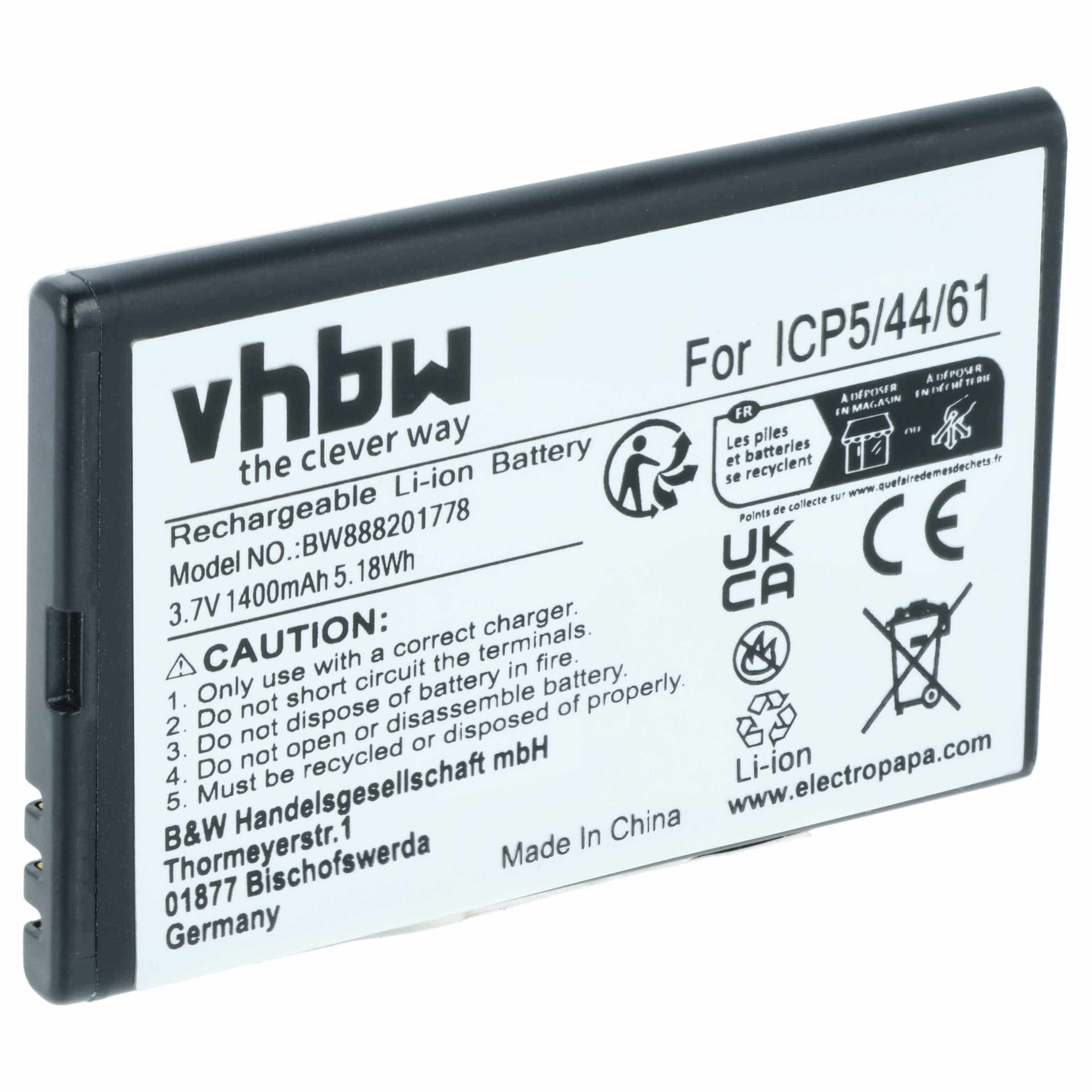 Akumulator do telefonu smartfona zamiennik Bea-Fon ICP5/44/61 - 1400 mAh 3,7 V Li-Ion