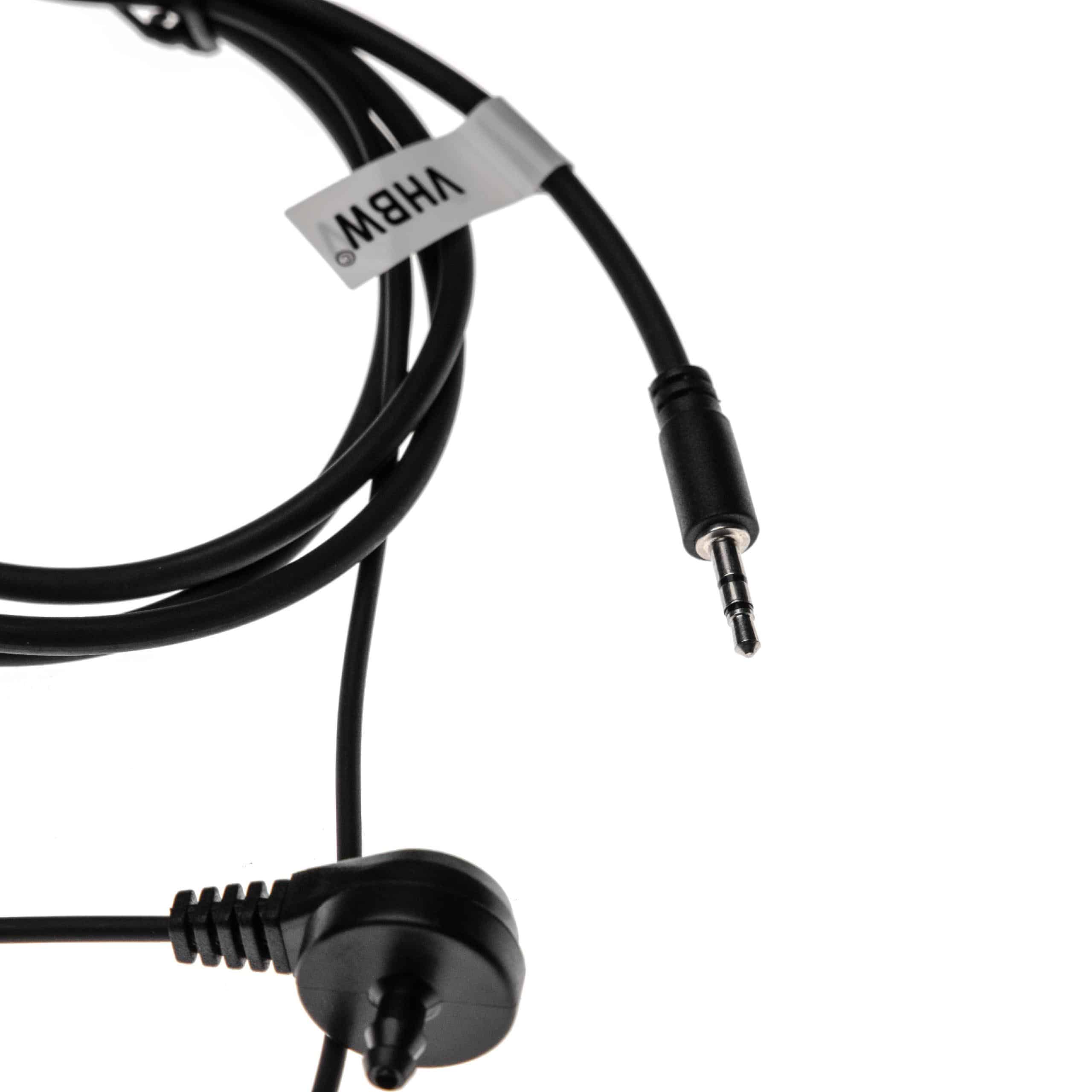 Oreillette de talkie-walkie pour Cobra PR240 et autres - Avec microphone PTT + support clip, noir