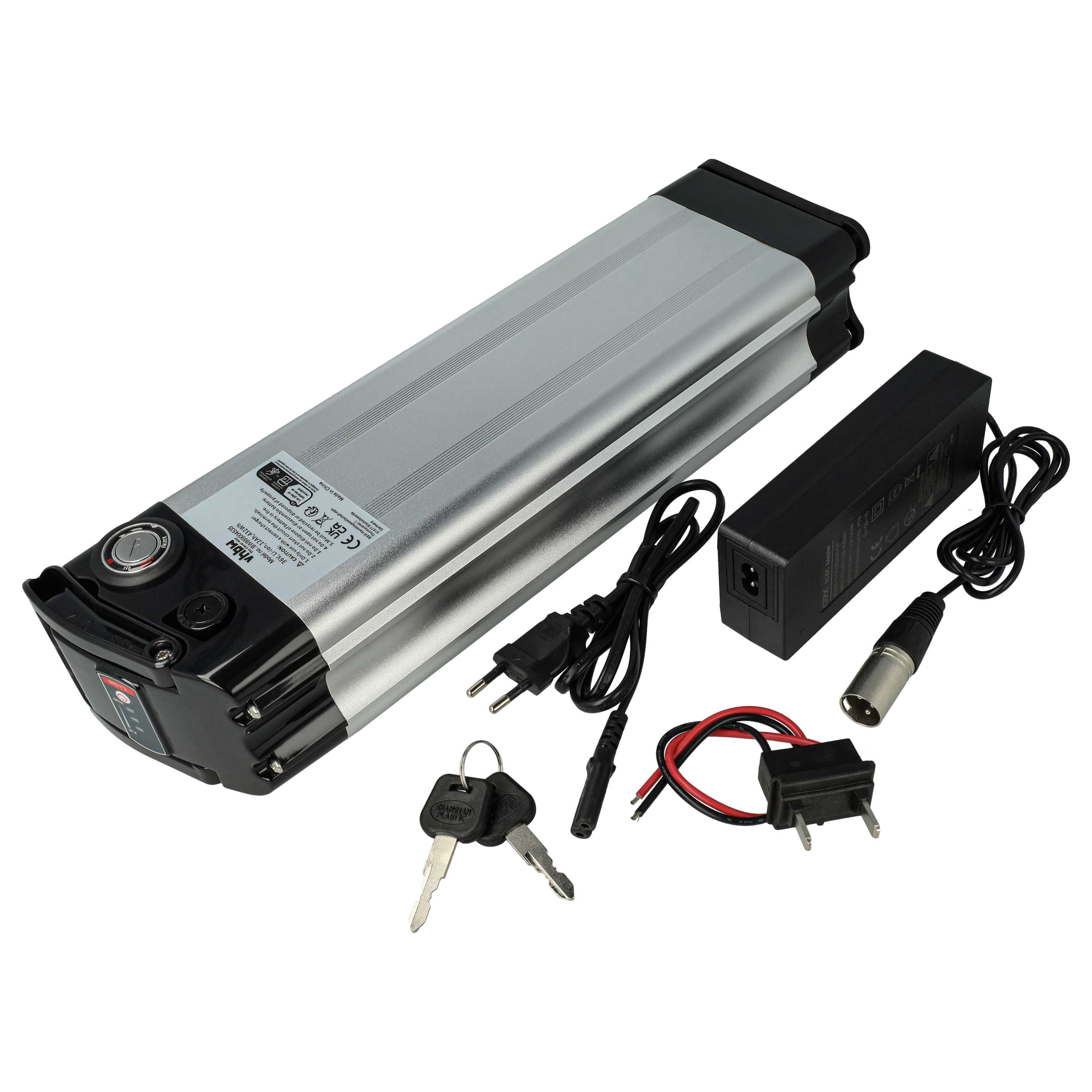 E-Bike Seat Tube Replacement Battery - 12 Ah 36 V Li-Ion incl. charger, incl. Charger