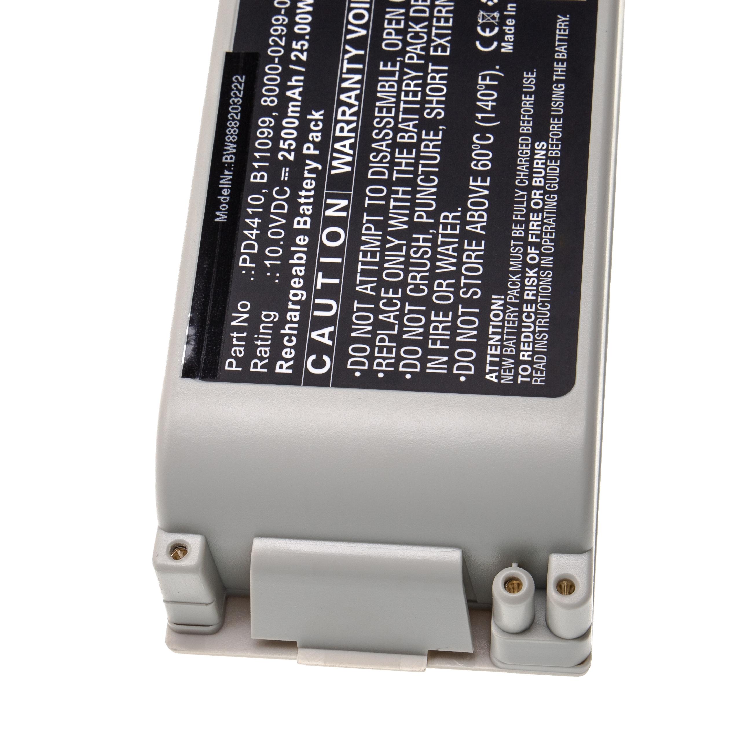 Batteria sostituisce ZOLL 8000-0299-01, 8000-0299-10, 110087 per strumenti medici ZOLL - 2500mAh 10V AGM