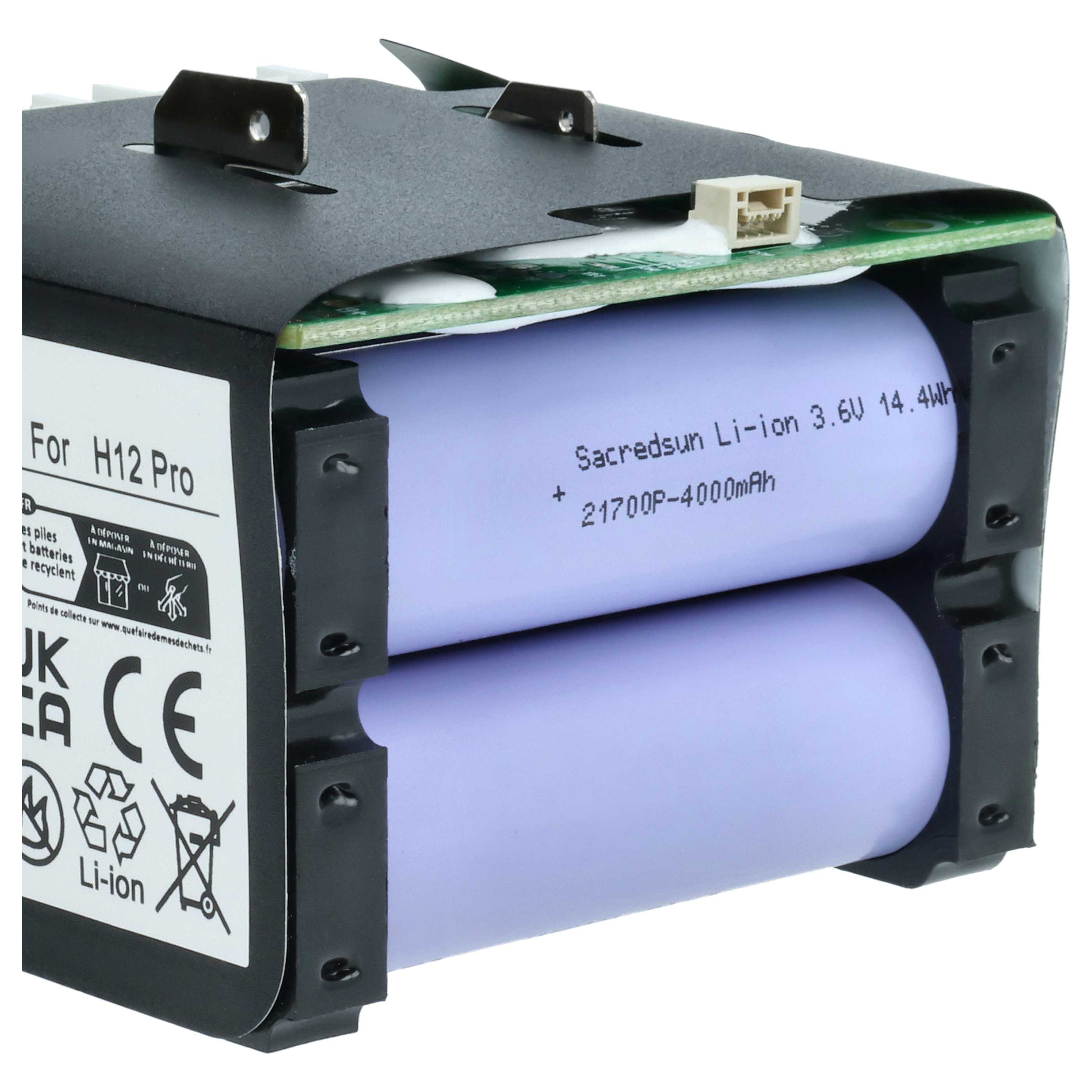 Battery replaces Dreame W2210, W2210-6S1P-BWB, 1.76.DRE.1.7 for Dreame 3700mAh, 21.6V, Li-Ion