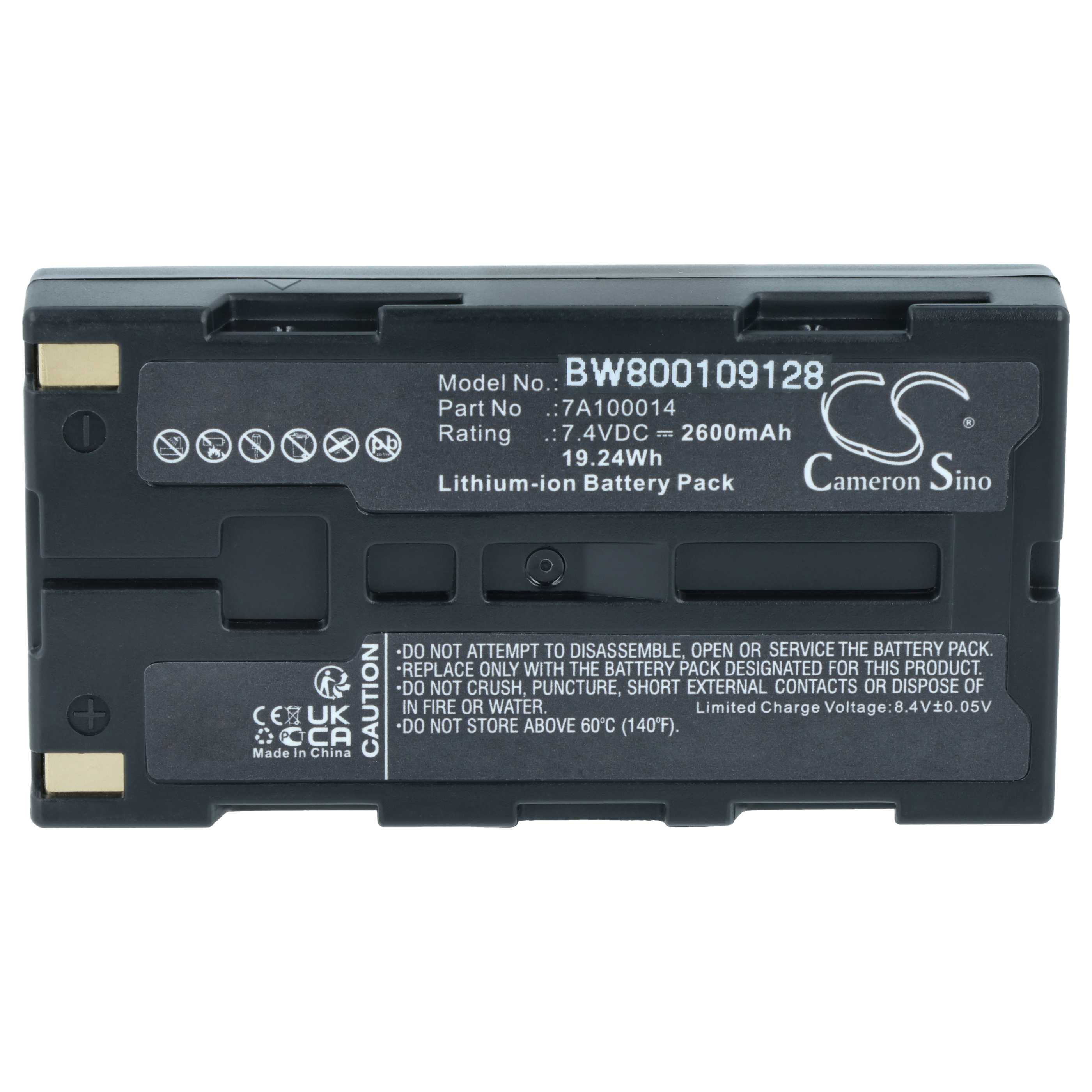 Printer Battery suitable for Extech ANDES 3, S2500THS, S4500THS - 2600 mAh 7.4 V Li-Ion