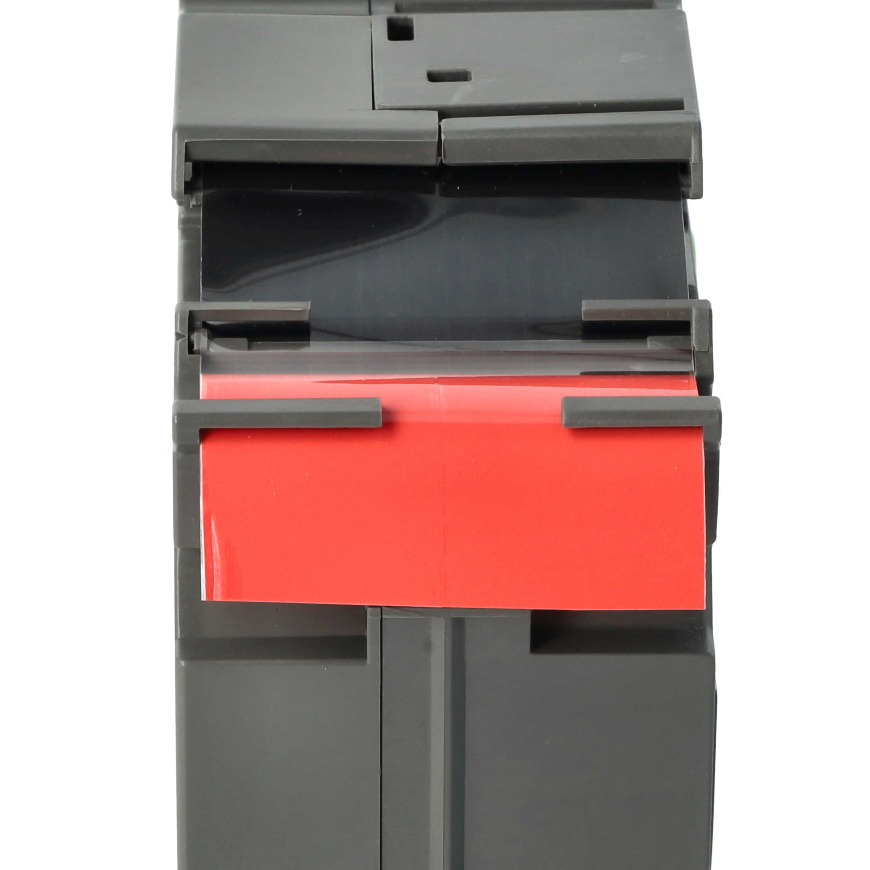 Schriftband als Ersatz für Brother HGE-461 - 36mm Schwarz auf Rot