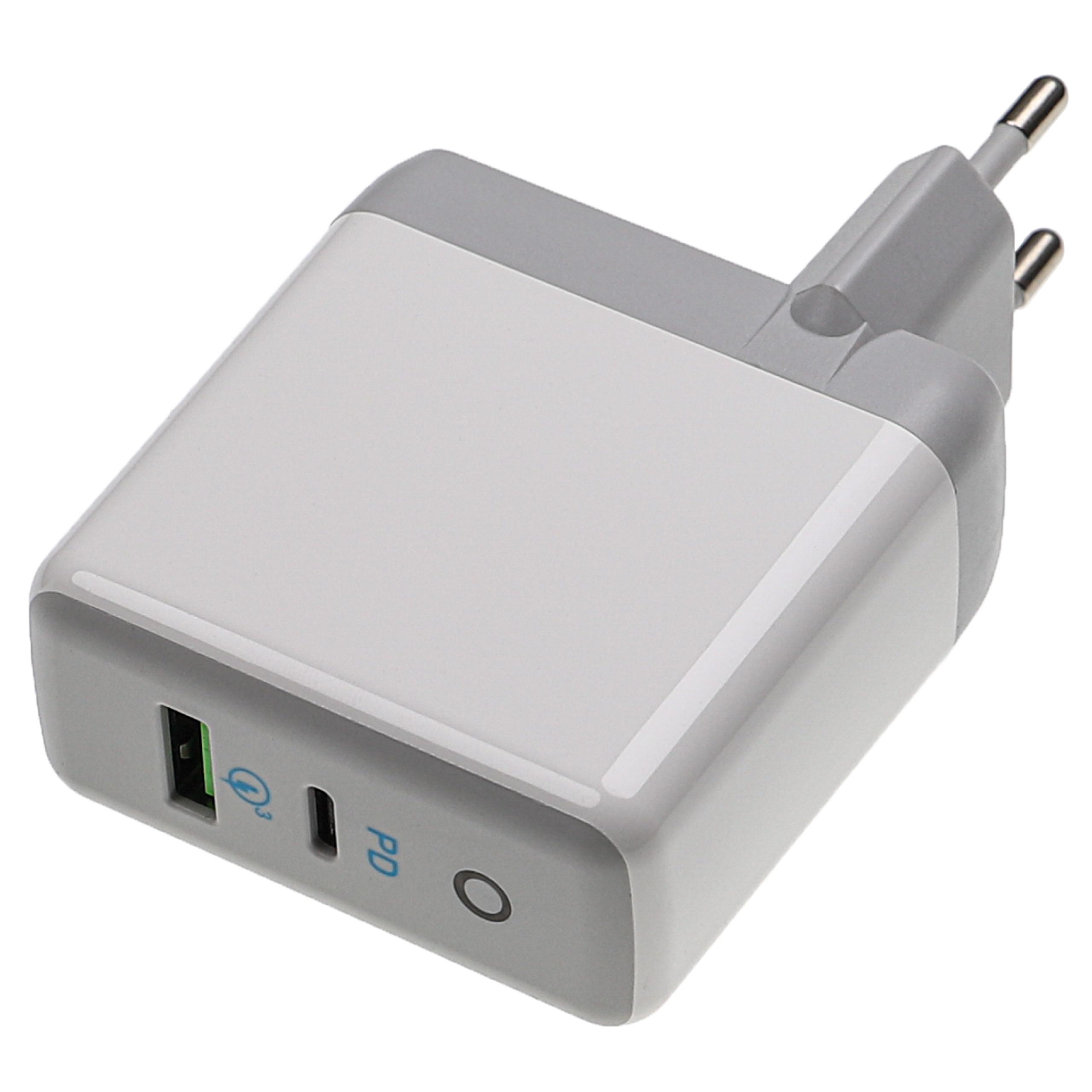 Alimentatore di rete USB C (2 porte) per cellulari, tablet - Caricabatterie USB, adattatore da9 / 12 / 5 V