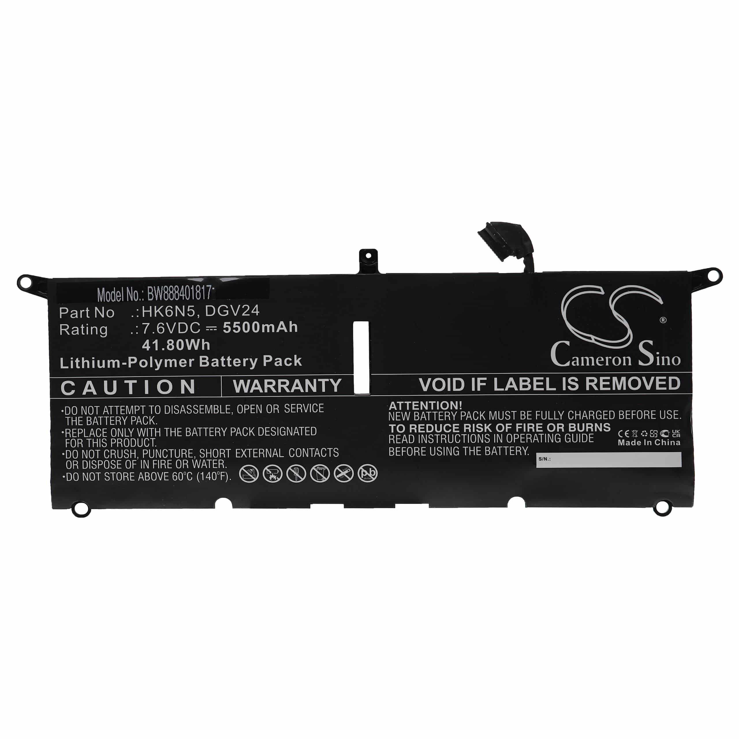 Akumulator do laptopa zamiennik Dell HK6N5, DGV24 - 5500 mAh 7,6 V LiPo
