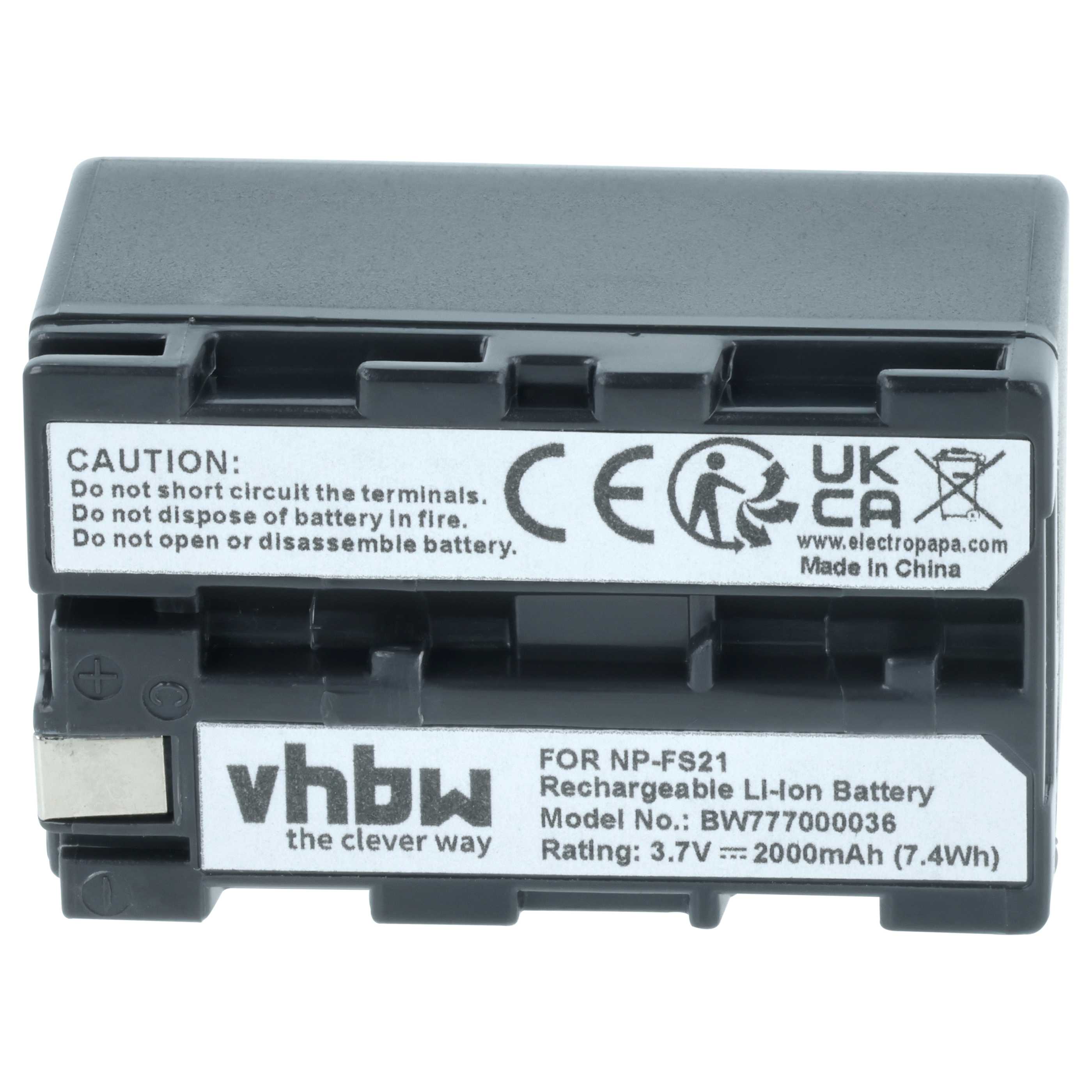 Videocamera 2x Battery replaces Sony NP-FM11, NP-FS10, NP-F11, NP-FM10, NP-F10 - 2000 mAh 3.6 V Li-Ion