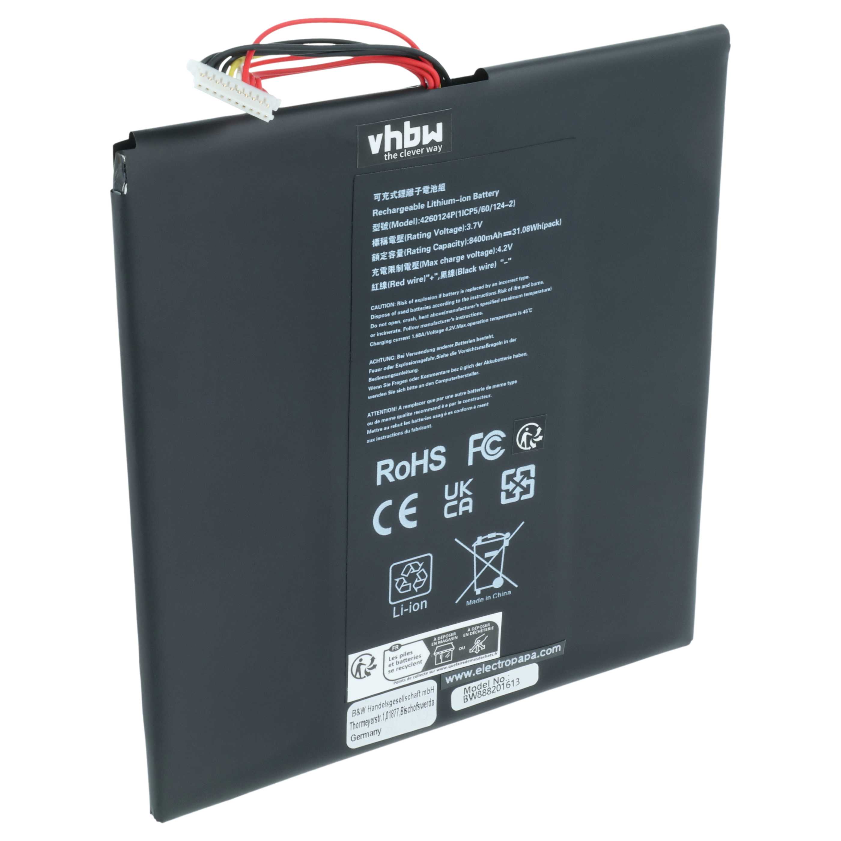Akumulator do laptopa zamiennik Acer KT.0020Q.001, 4260124P - 8300 mAh 3,7 V LiPo