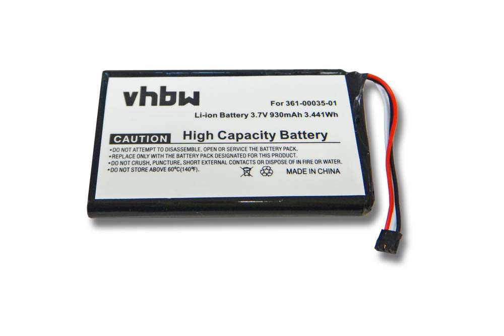 Batterie remplace Garmin 361-00035-01 pour navigation GPS - 930mAh 3,7V Li-ion
